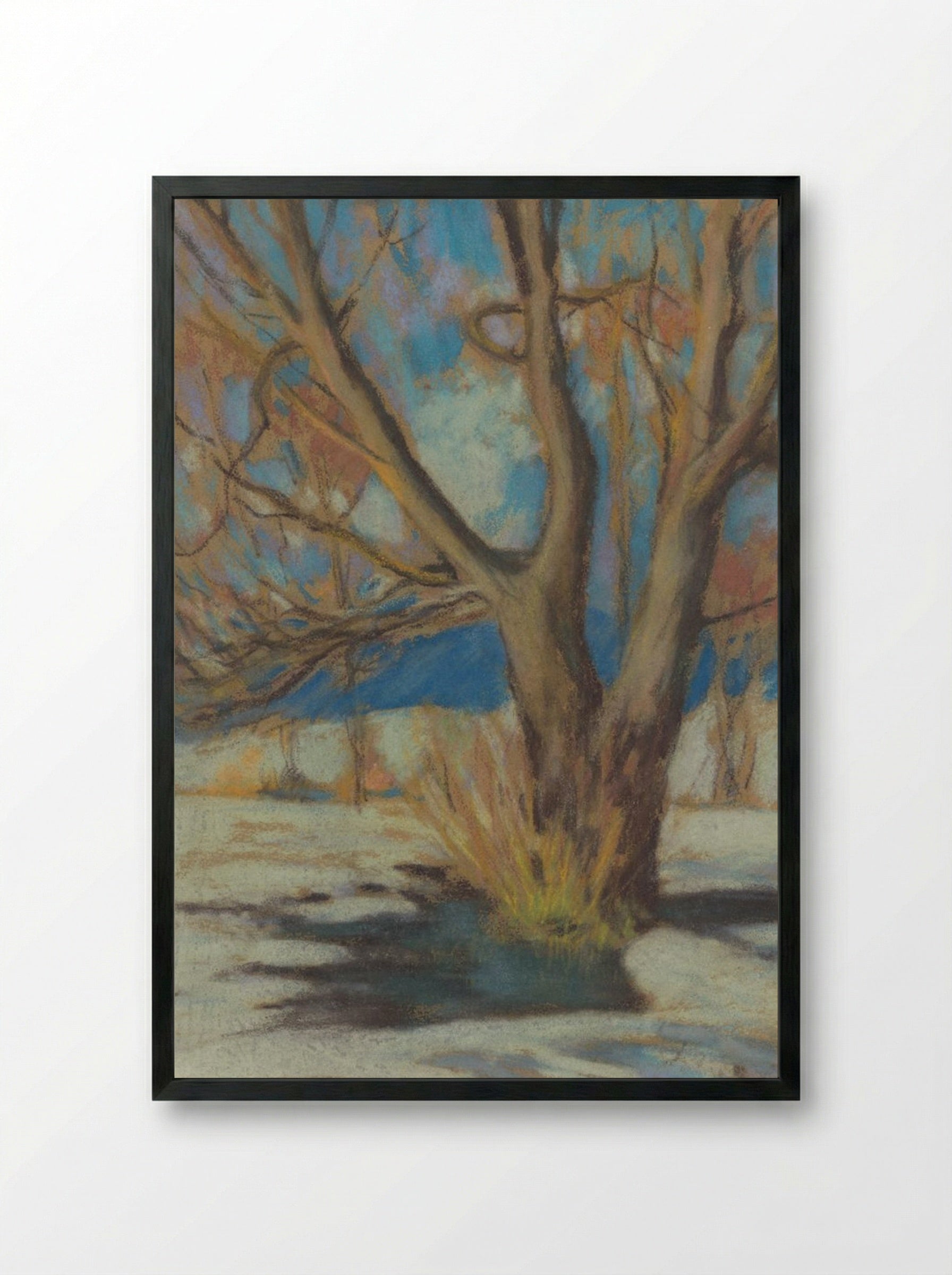 Study of a Bare Tree in Winter - Zolo Palugyay - Framed Print Black