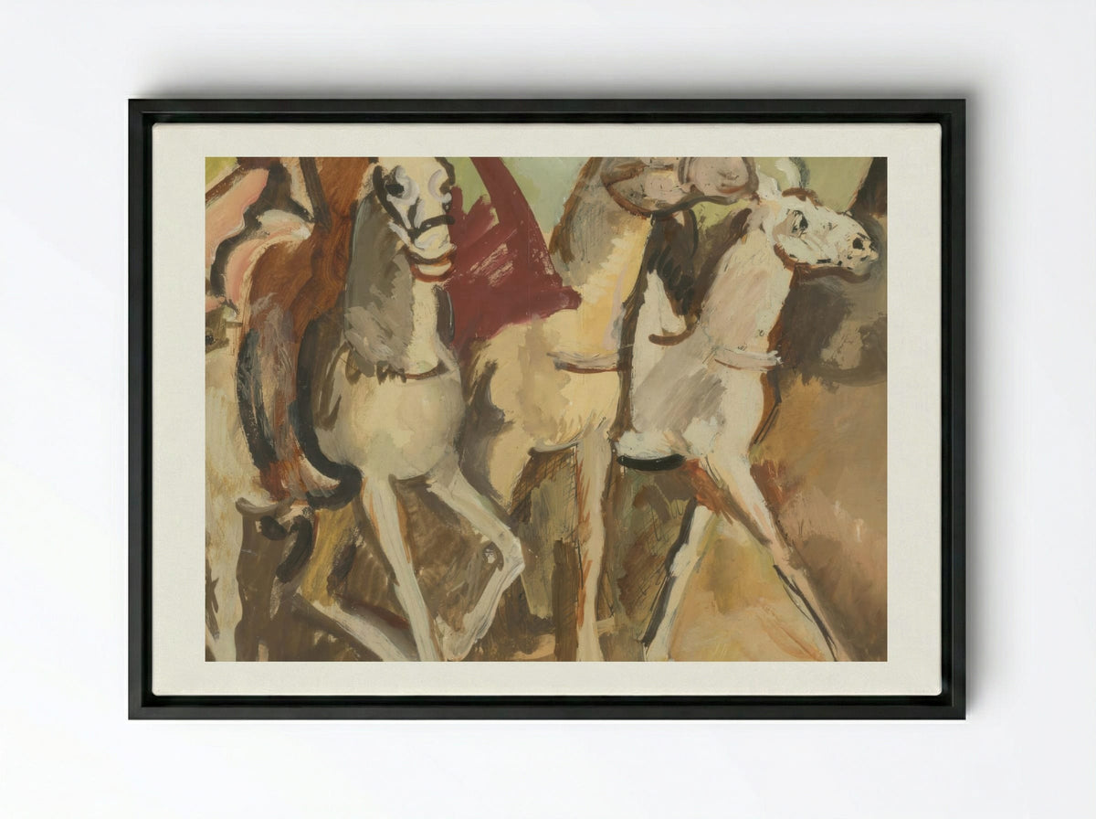 Horse Riders - Cyprián Majerník - Framed Canvas Black