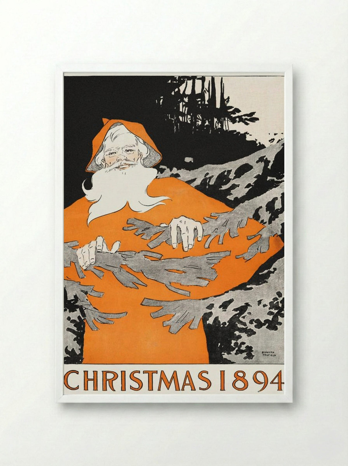 Christmas 1894 - Edward Penfield - Framed Print White
