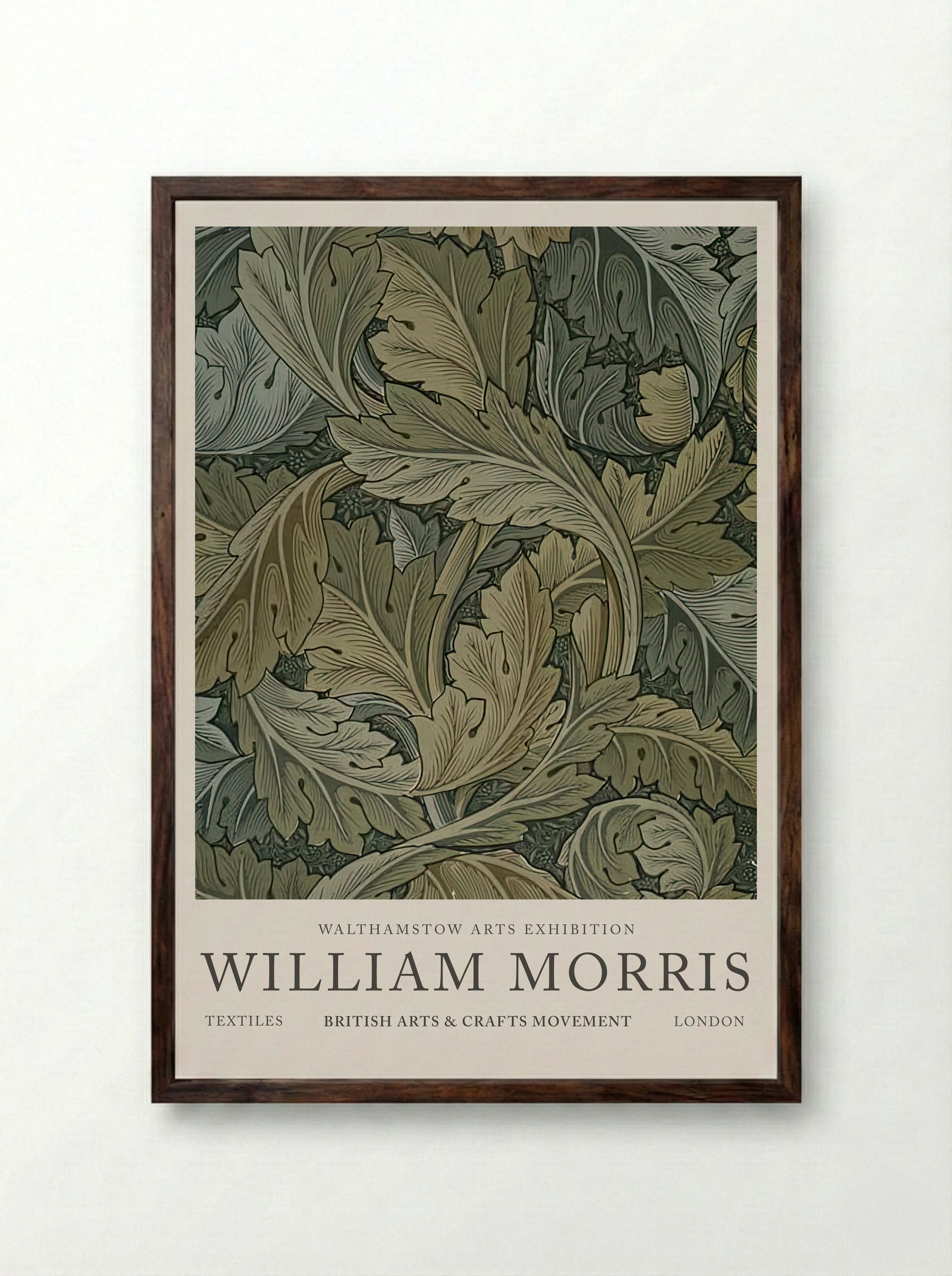 Acanthus - William Morris - Framed Print Dark Wood