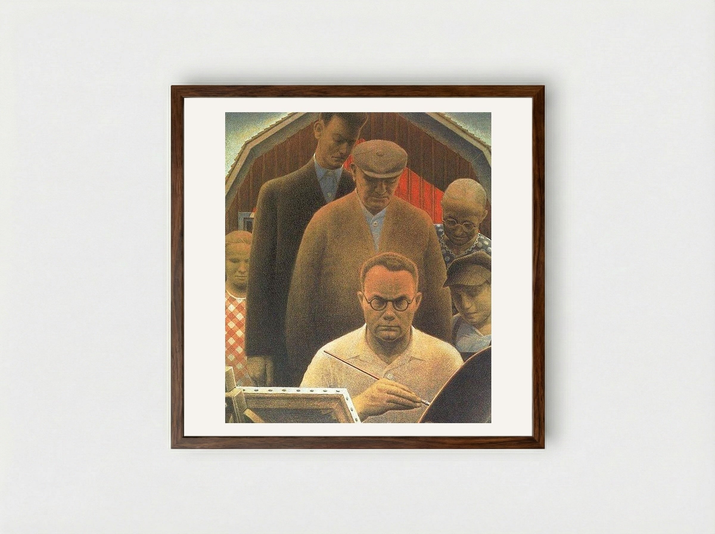 Return From Bohemia - Grant Wood - Framed Print Dark Wood