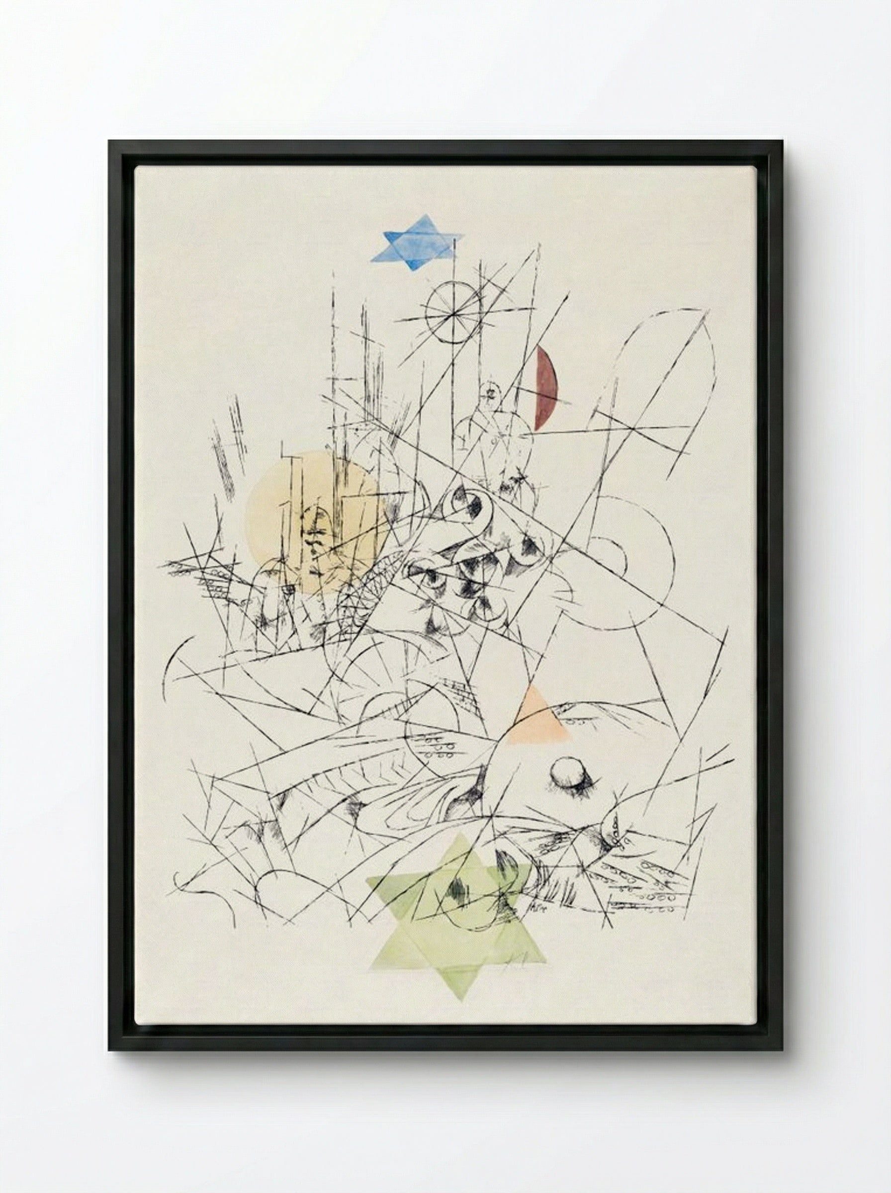 Hope and Destruction (Zerstörung und Hoffnung) - Paul Klee - Framed Canvas Black