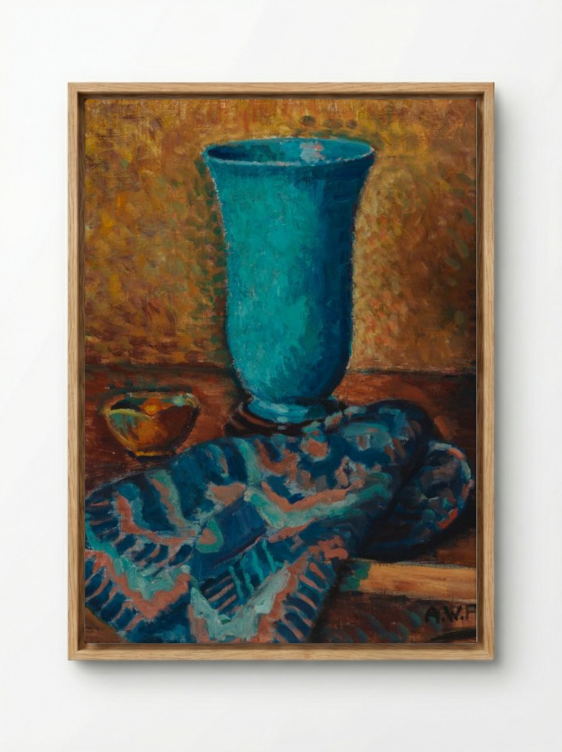 Sininen maljakko (Blue Vase) - Alfred William Finch - Framed Canvas Wood