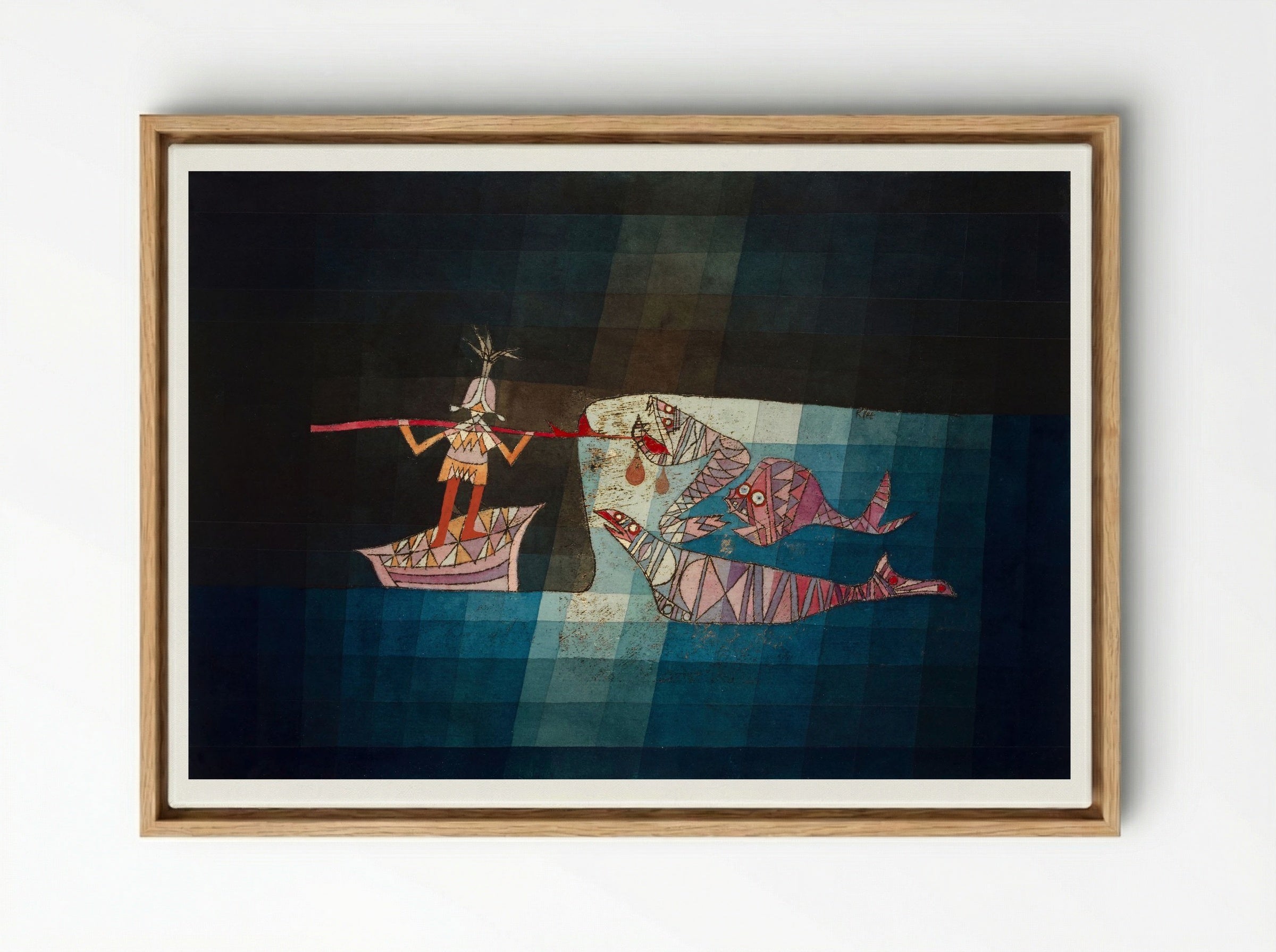 Battle Scene from 'The Seafarers' - Paul Klee - Framed Canvas Wood