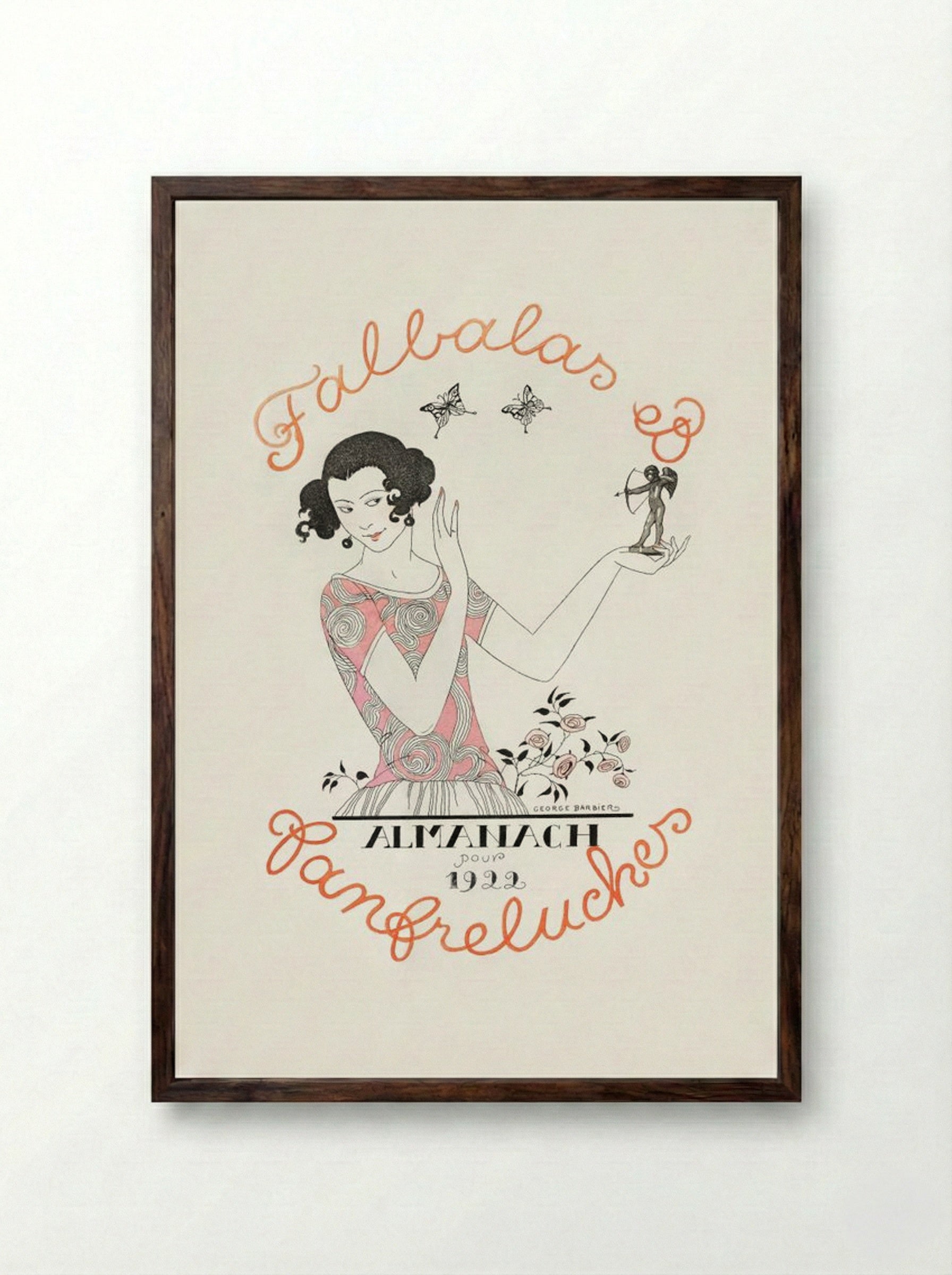 Almanach des Modes - George Barbier - Framed Print Dark Wood