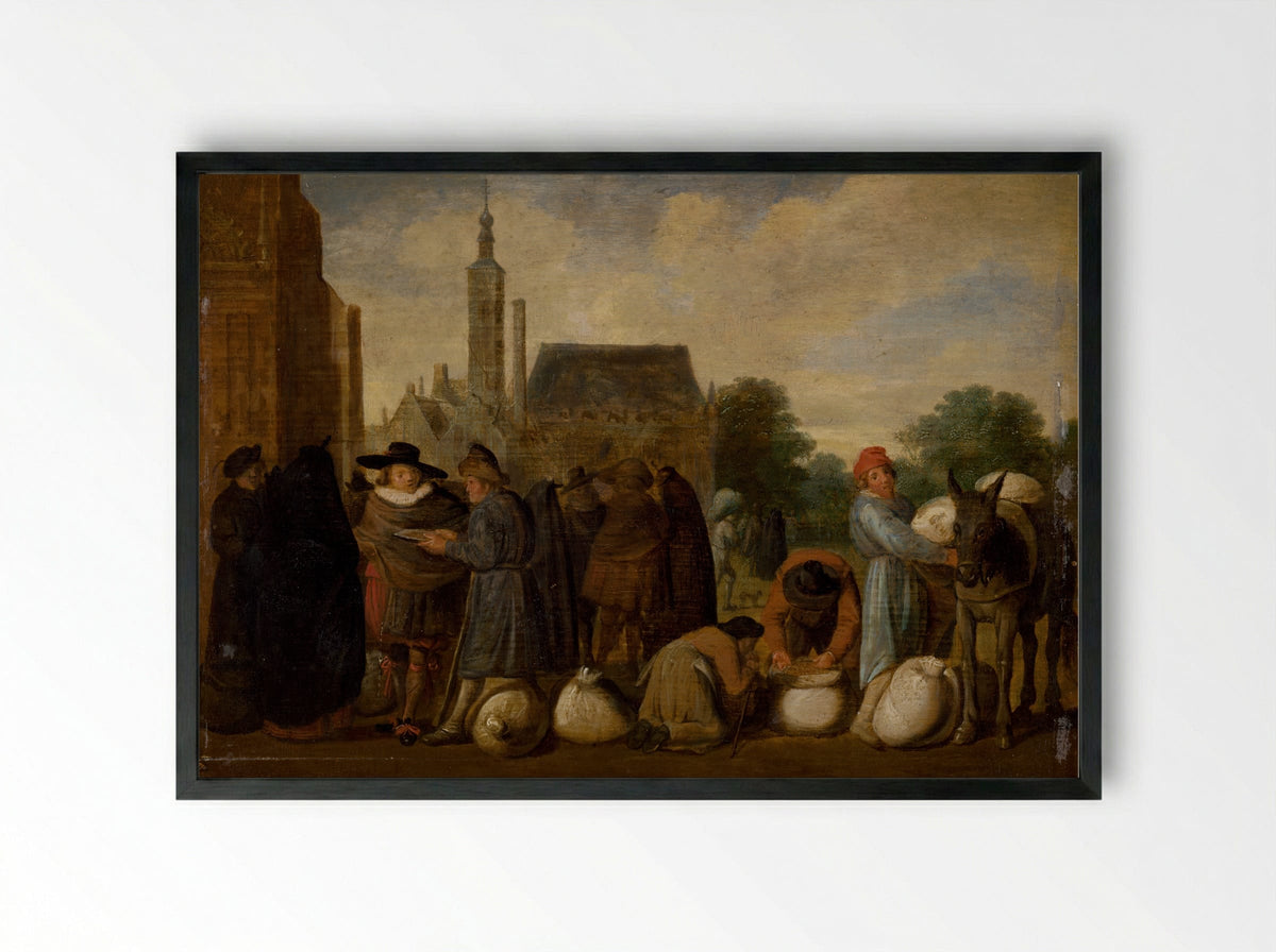 At the Market - Pieter Aertsen - Framed Print Black