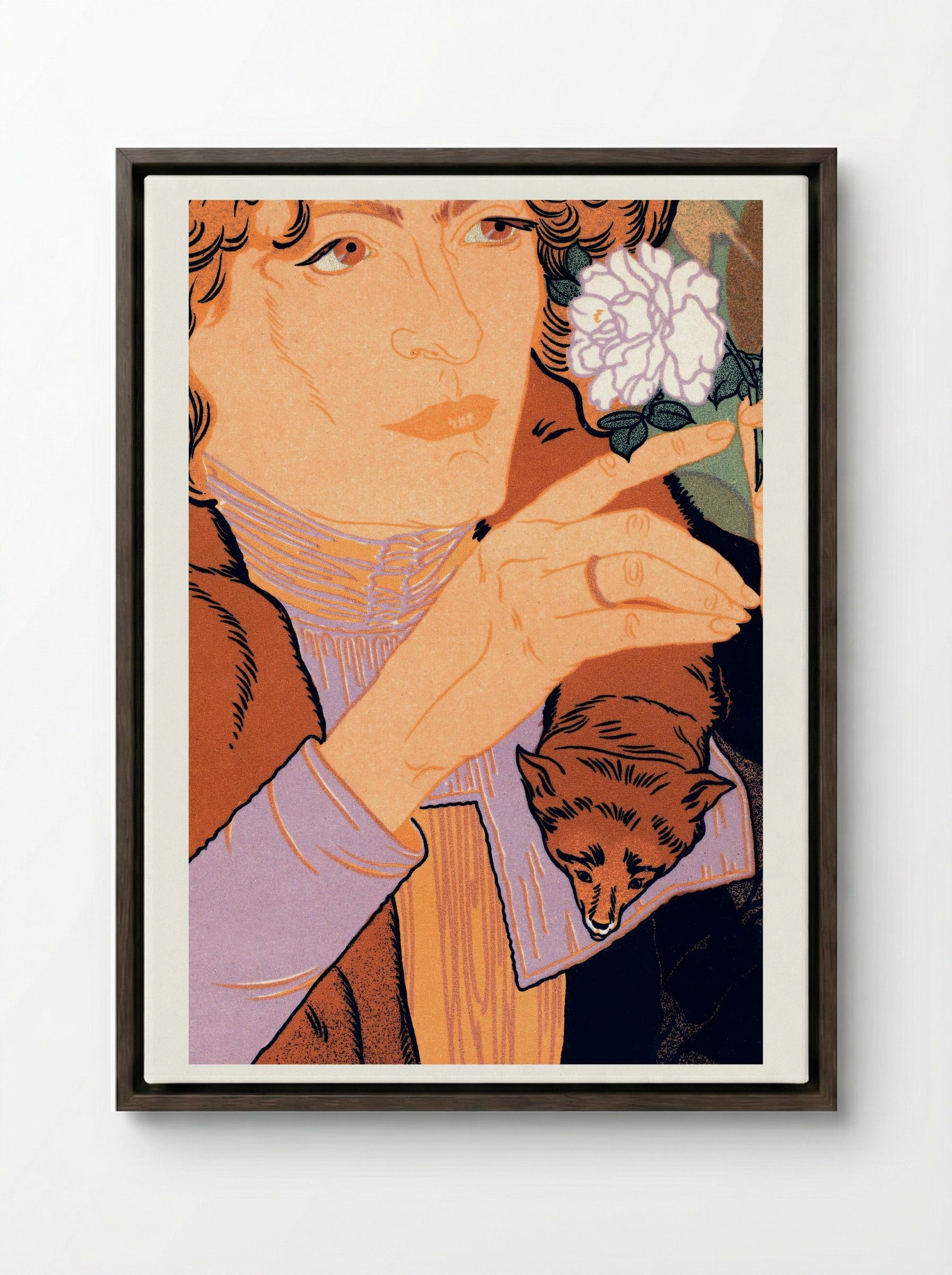 Affiche pour le Salon des Cent, 5e Exposition d'Art - Georges de Feure - Framed Canvas Dark Wood