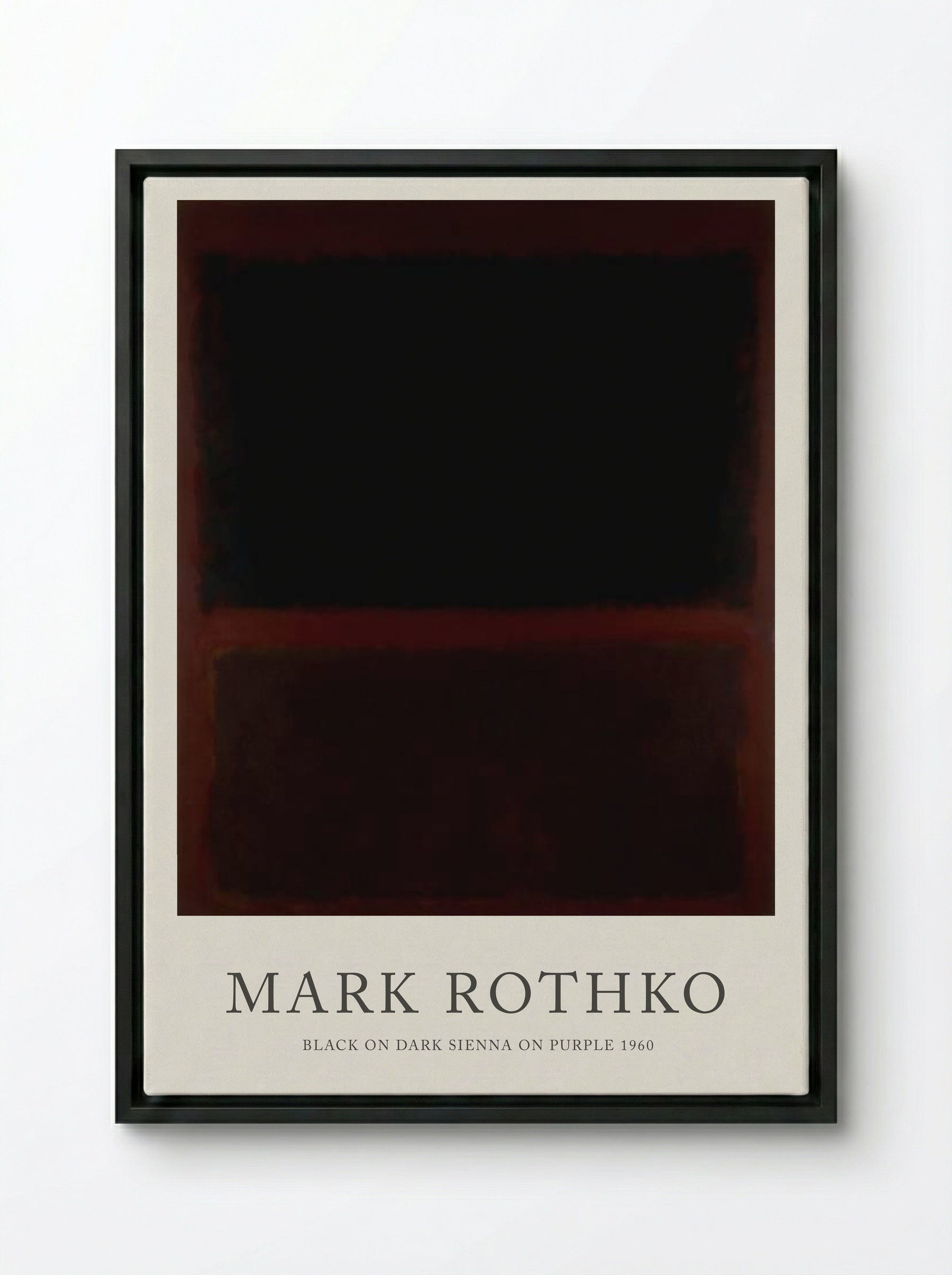 Black on Dark Sienna on Purple - Mark Rothko - Framed Canvas Black