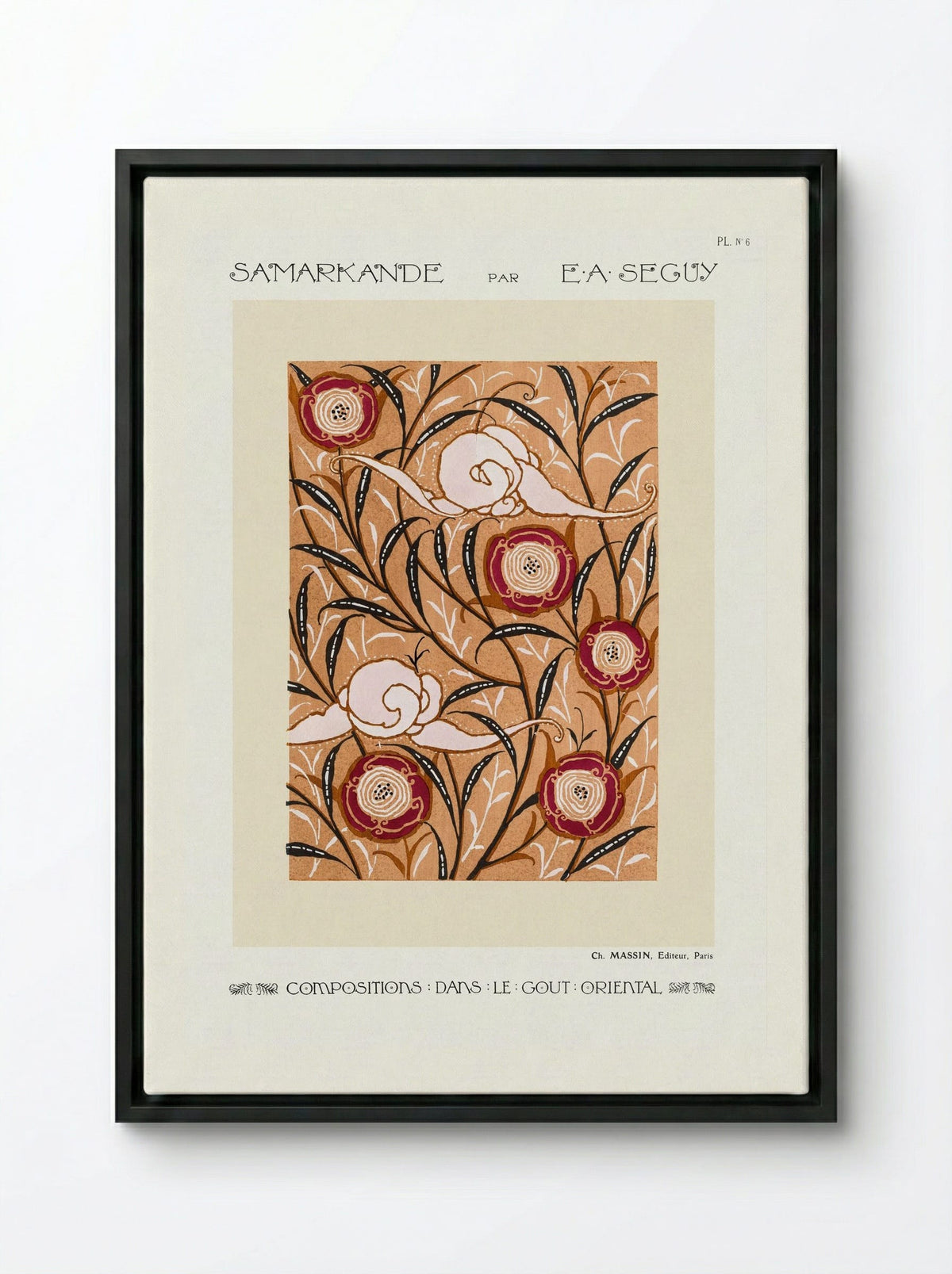Samarkande (Plate 6, Compositions in the Oriental Style) - Émile-Allain Séguy - Framed Canvas Black