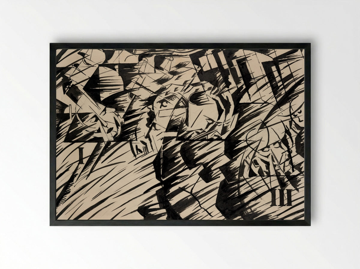 States of Mind I: The Farewells - Umberto Boccioni - Framed Print Black