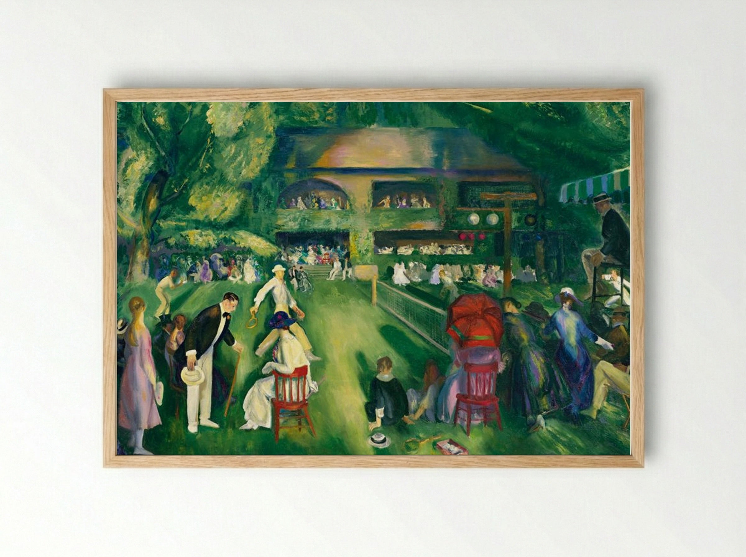 Tennis at Newport - George Bellows - Framed Print Wood