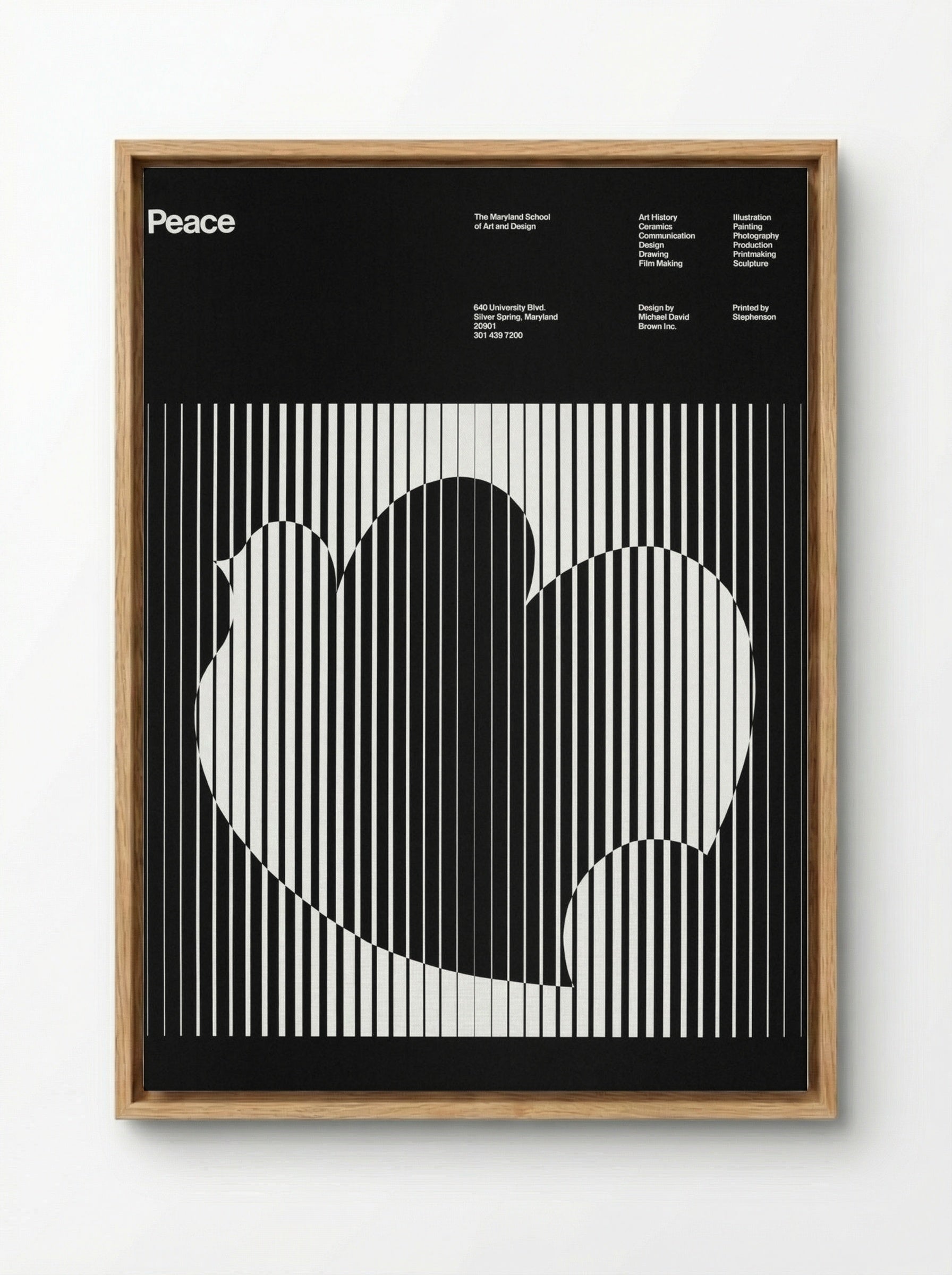 Peace (Maryland School of Art and Design Poster) - Michael David Brown - Framed Canvas Wood