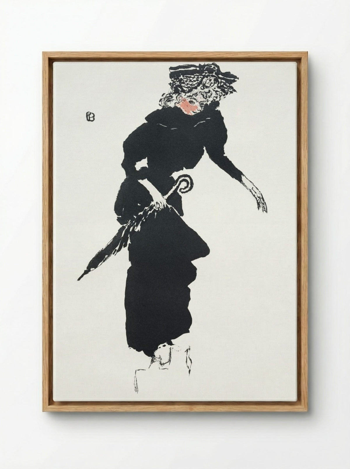 Woman with an Umbrella - Pierre Bonnard - Framed Canvas Wood