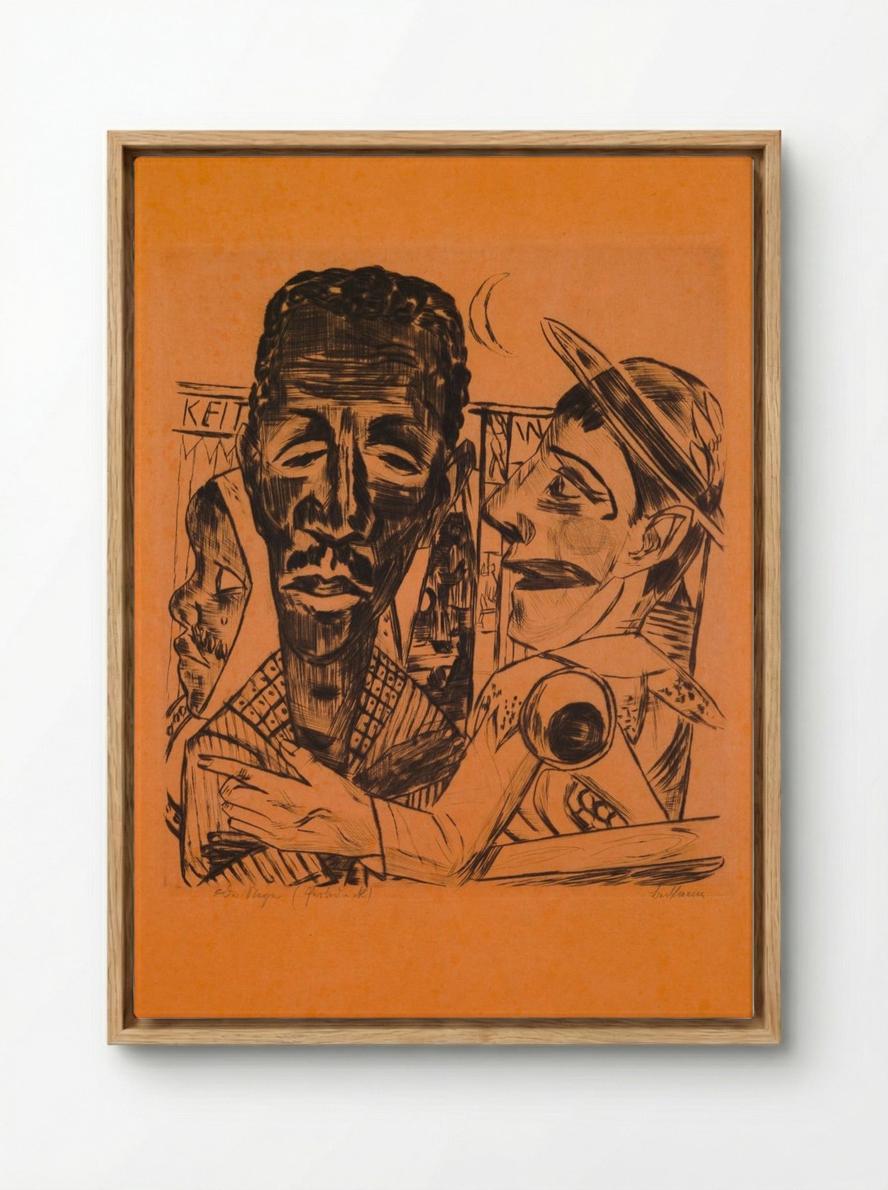 The Man, Plate 6 of 'Annual Fair' - Max Beckmann - Framed Canvas Wood