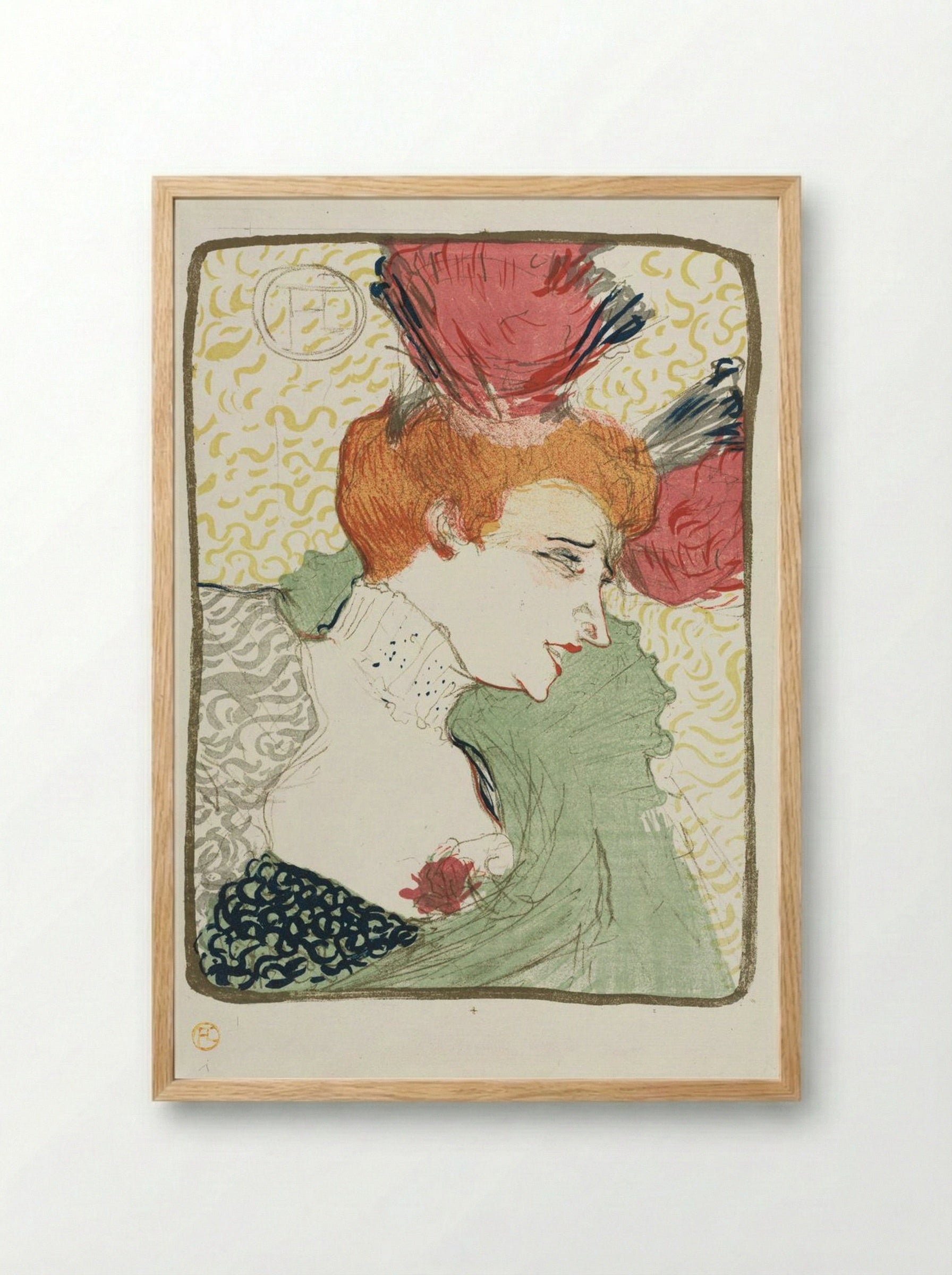 Bust of Mademoiselle Lender - Henri de Toulouse-Lautrec - Framed Print Wood