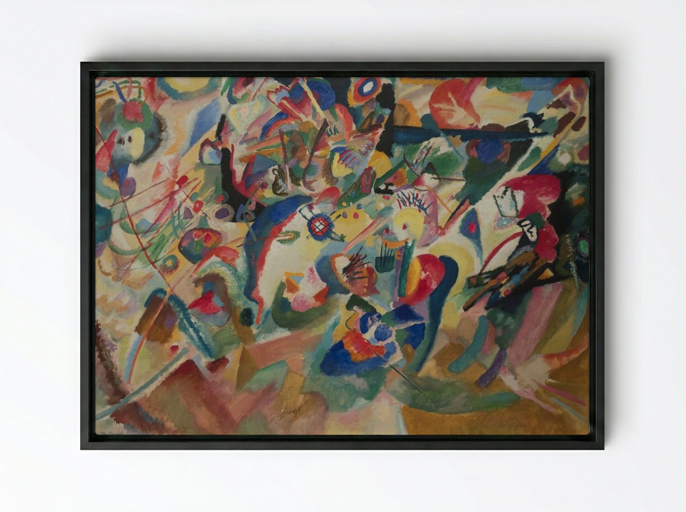 Sketch III for Composition VII - Wassily Kandinsky - Framed Canvas Black