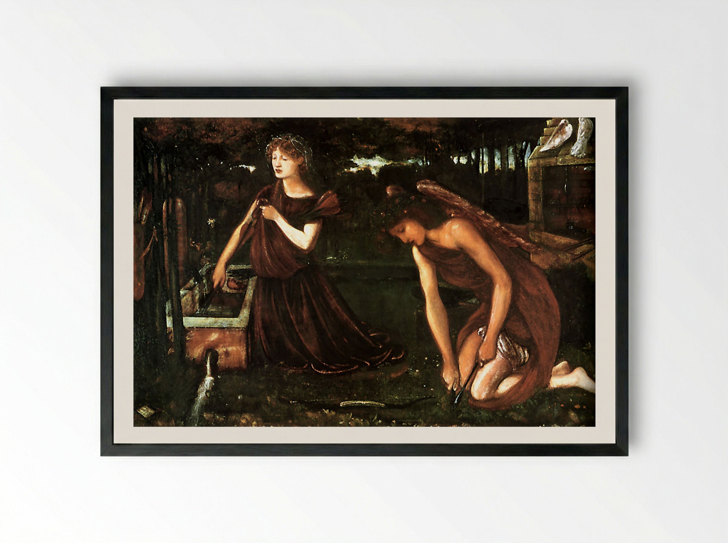 Cupid's Forge - Edward Burne-Jones - Framed Print Black