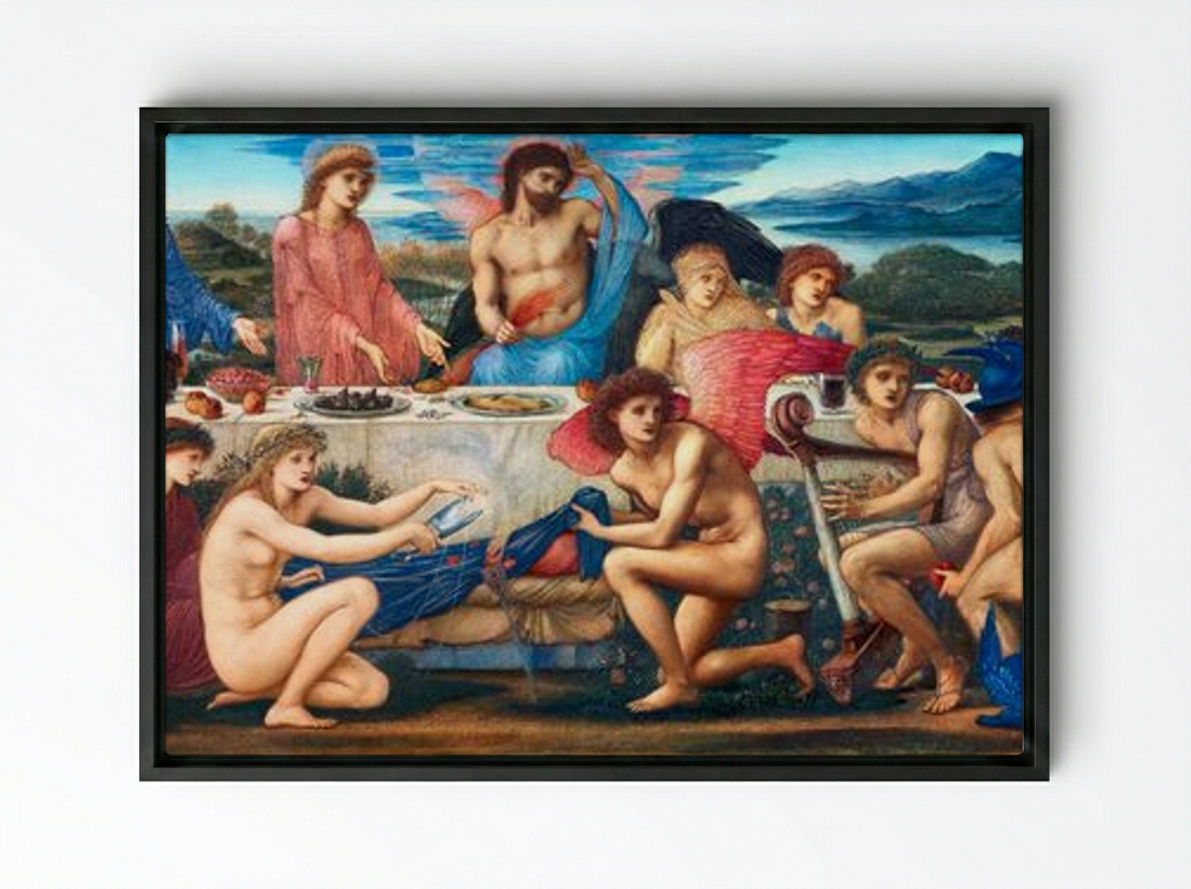 The Feast of Peleus - Edward Burne-Jones - Framed Canvas Black