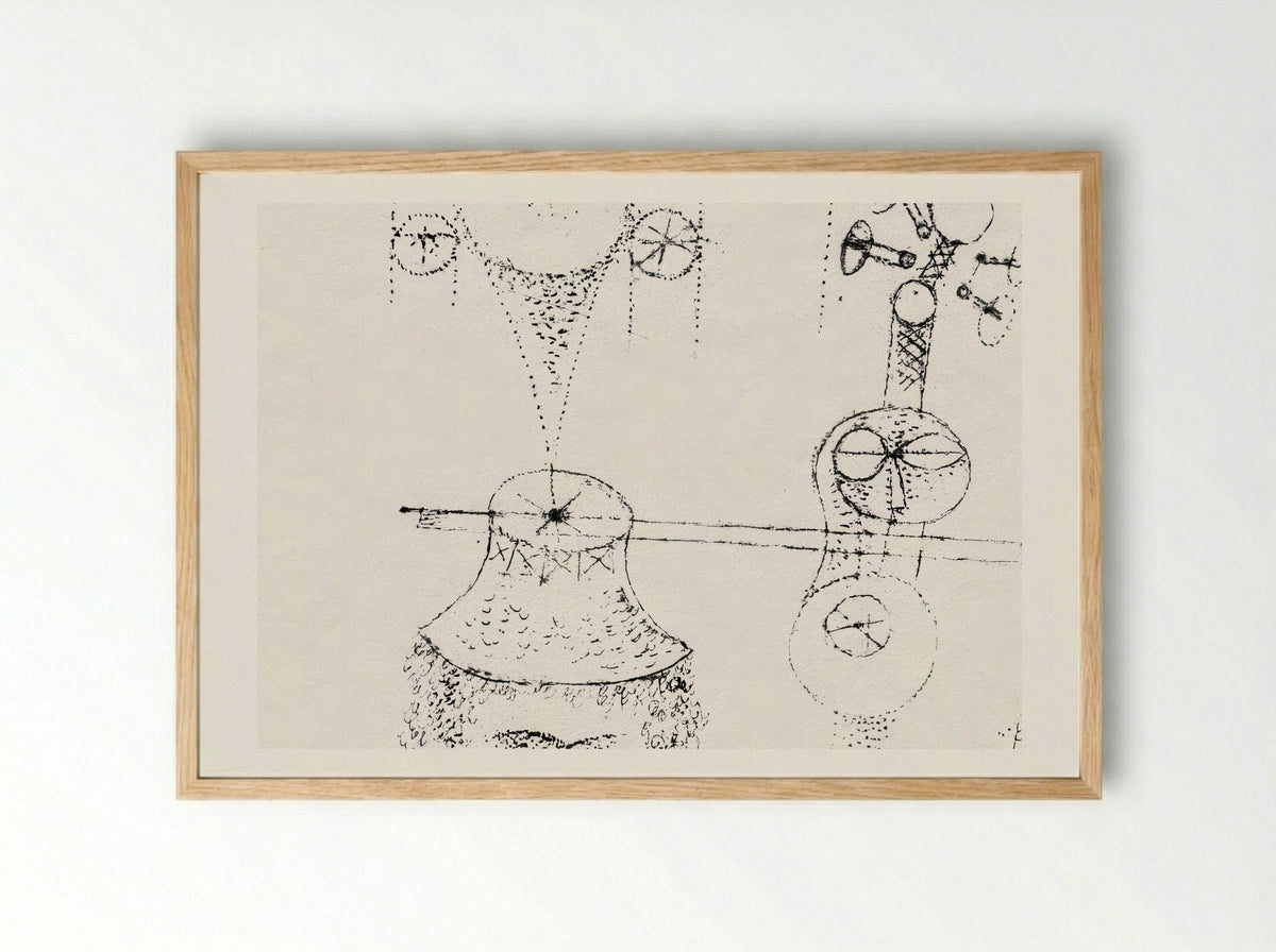 In Memory of an All-Girl Band - Paul Klee - Framed Print Wood