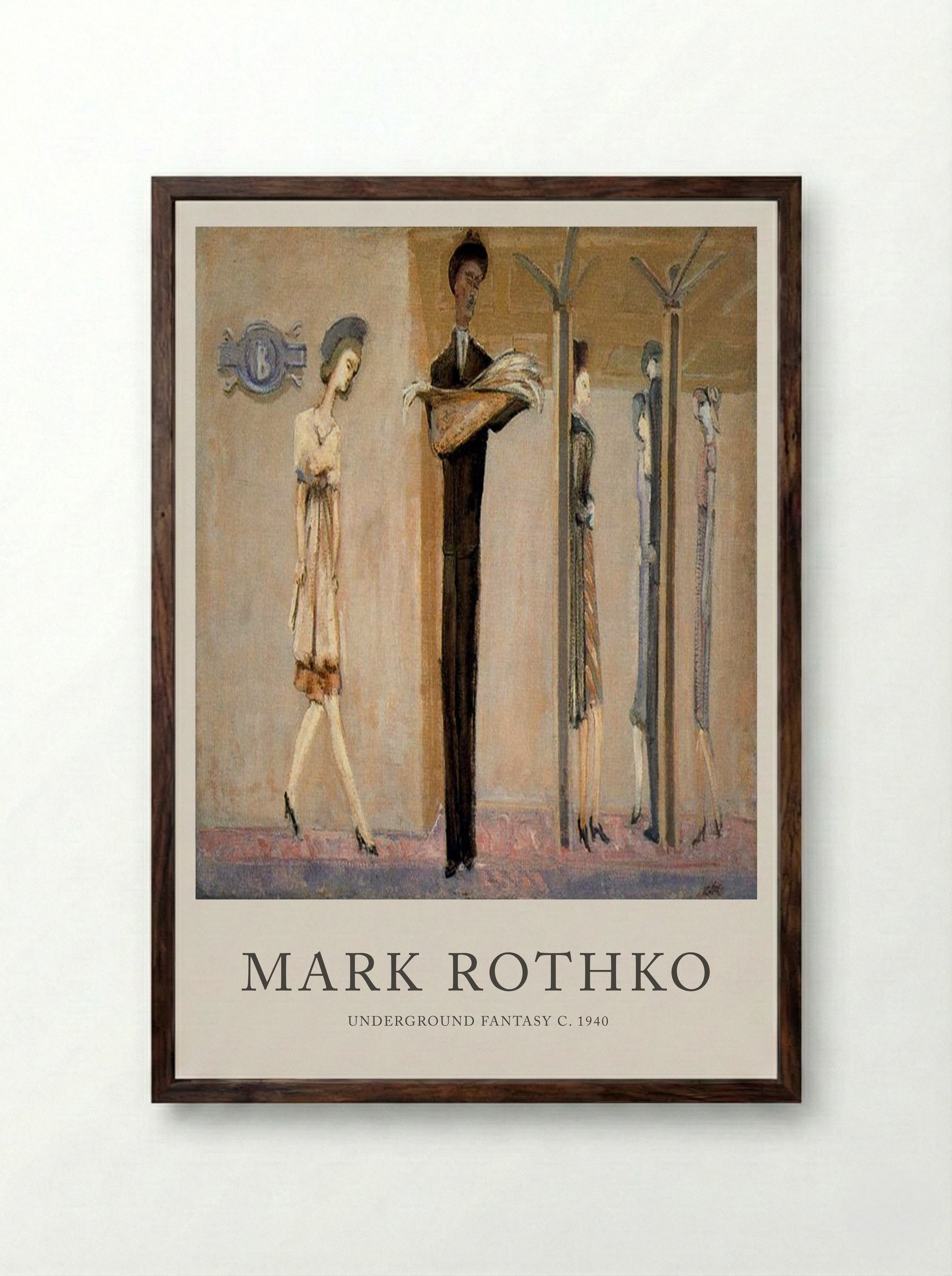Underground Fantasy - Mark Rothko - Framed Print Dark Wood