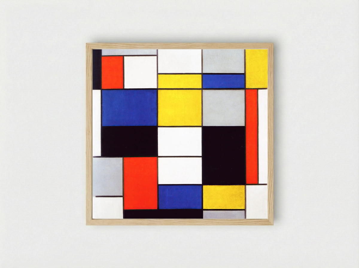 Composition A - Piet Mondrian - Framed Print Wood