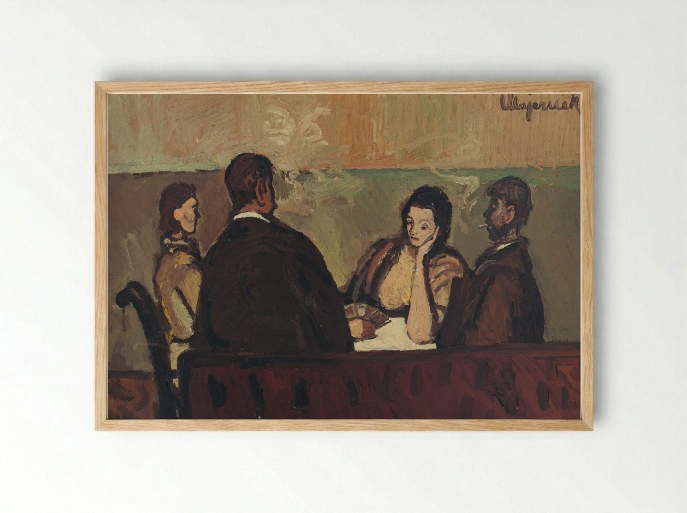 Card Players - Cyprián Majerník - Framed Print Wood