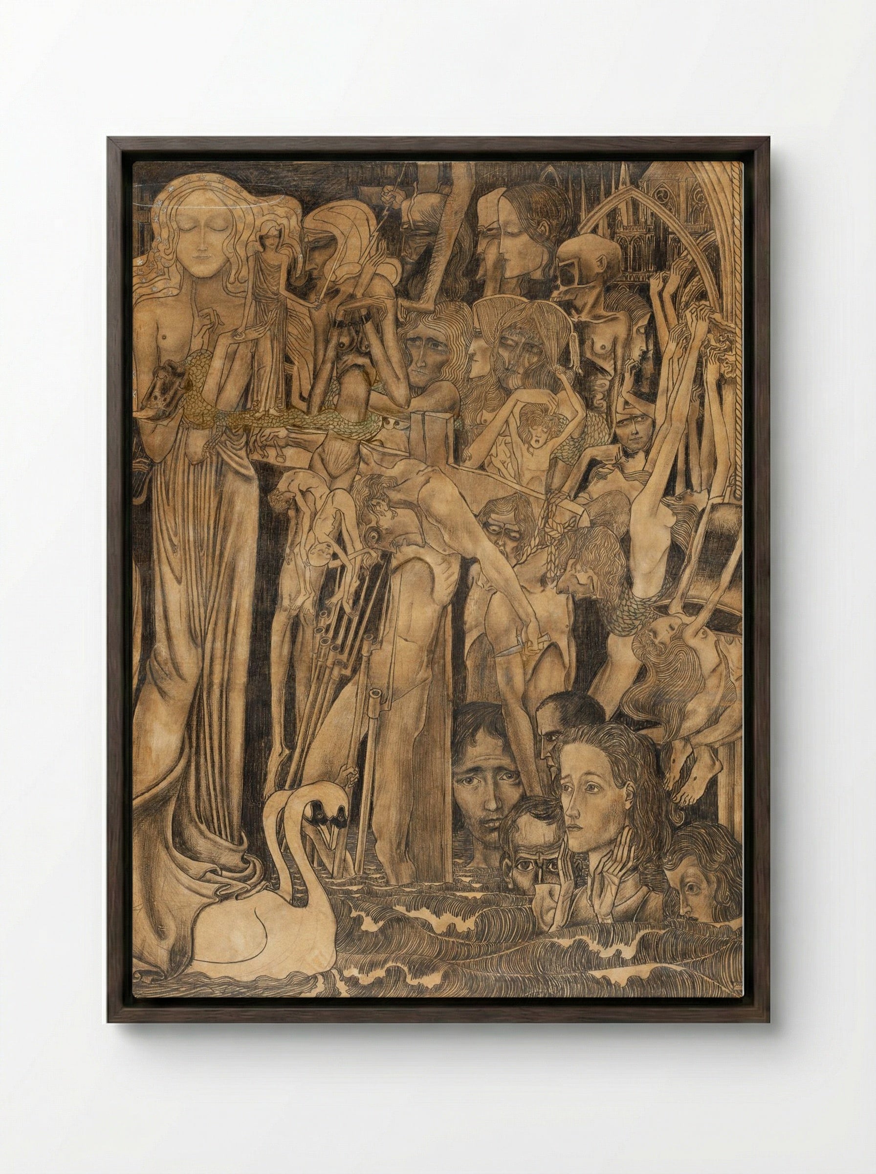 Loss of Faith - Jan Toorop - Framed Canvas Dark Wood