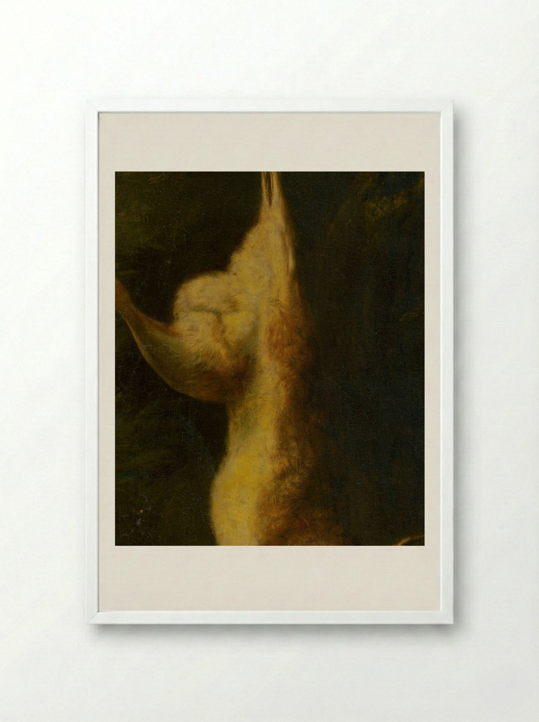 Still Life with Hare - Jean-Baptiste Oudry - Framed Print White