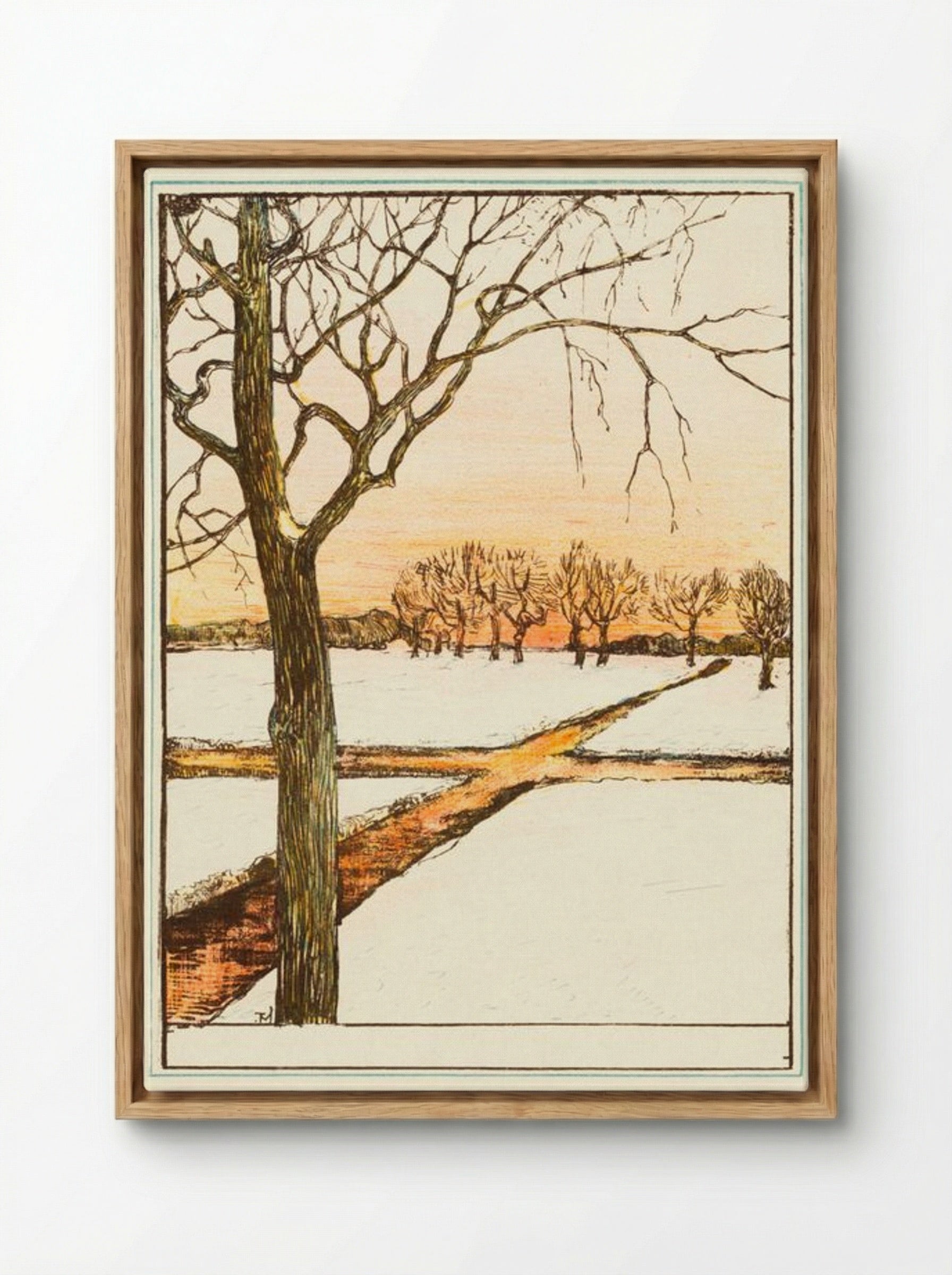 Sneeuwlandschap (Snowy Landscape) - Theo van Hoytema - Framed Canvas Wood