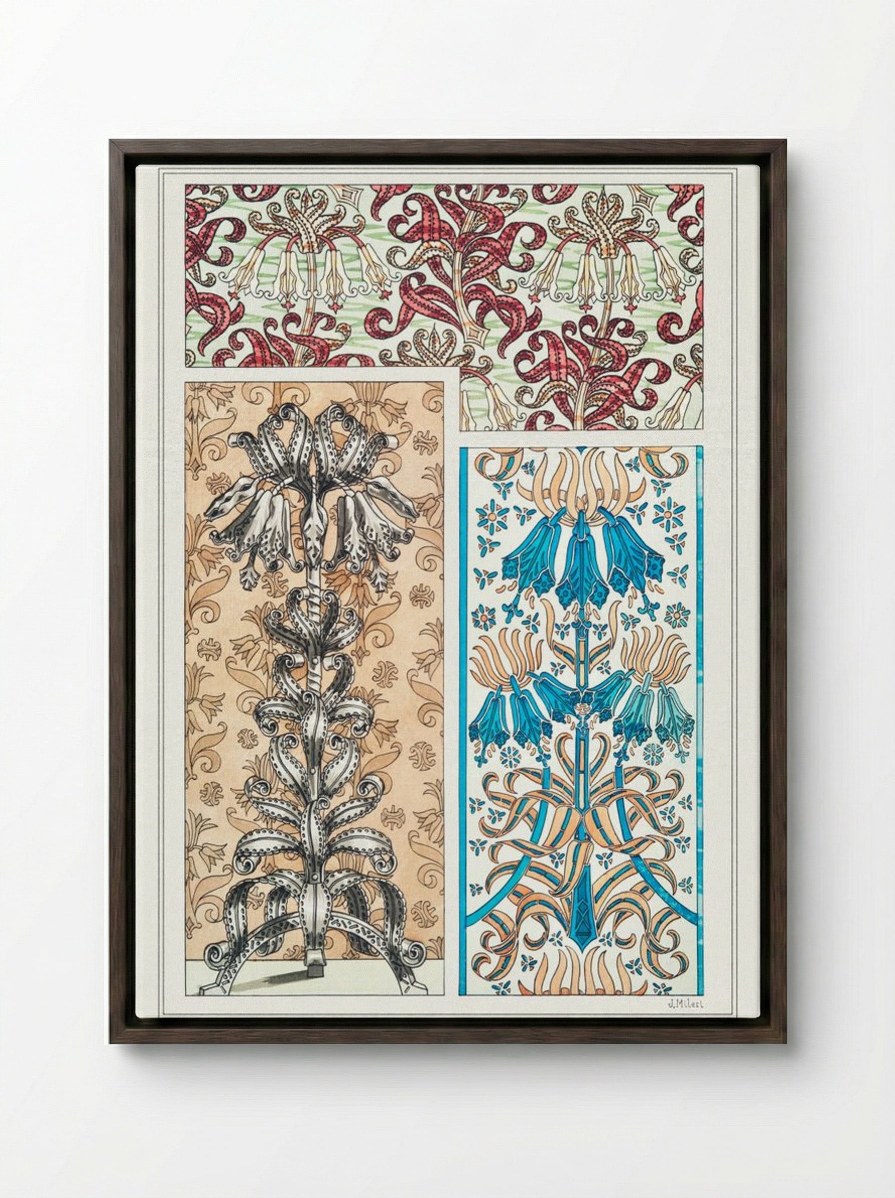 Couronne Impériale (Crown Imperial) from La Plante et ses Applications ornementales - Maurice Pillard Verneuil - Framed Canvas Dark Wood