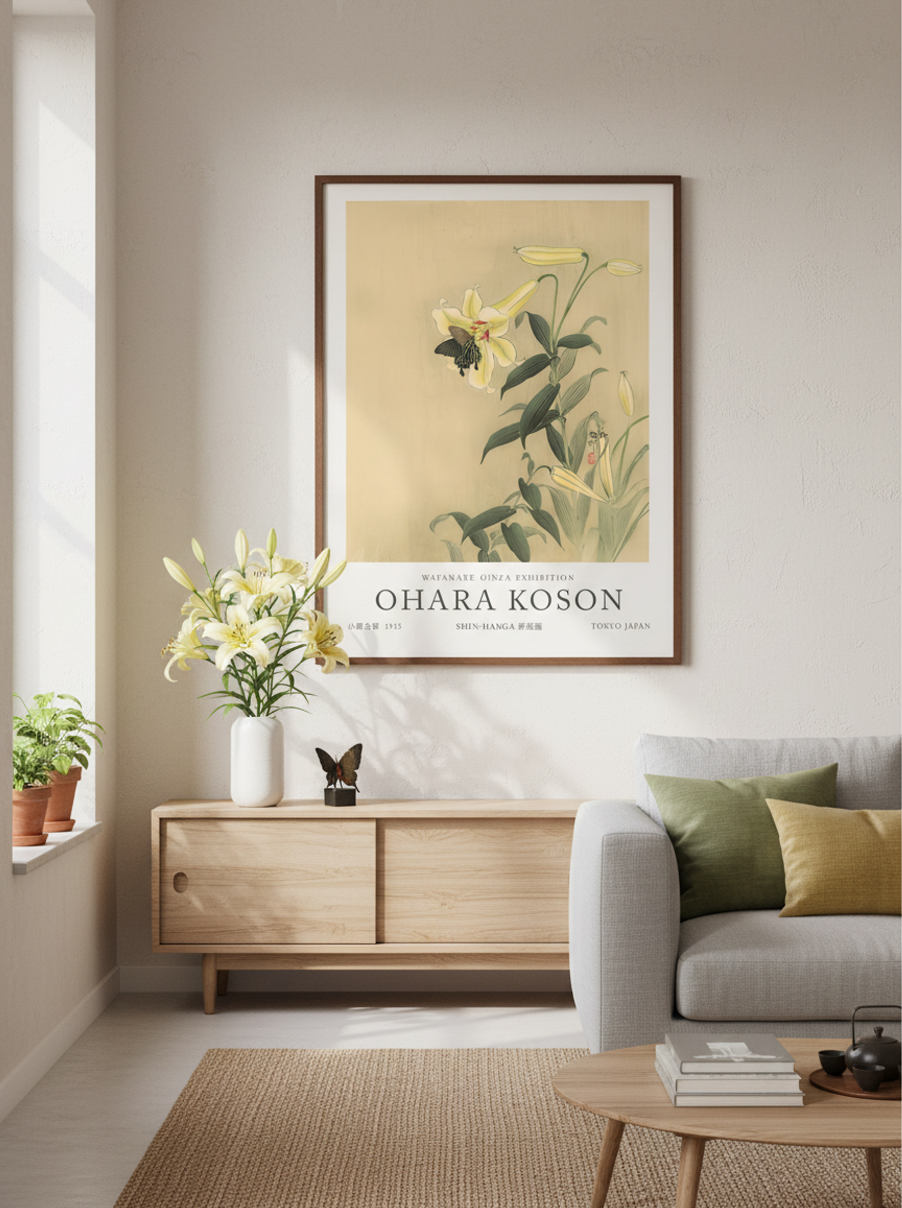 Butterfly And Lily - Ohara Koson - Lifestyle