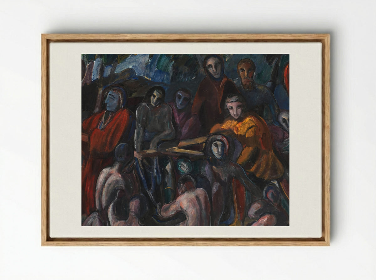 The Road to Golgotha - Jens Adolf Jerichau - Framed Canvas Wood