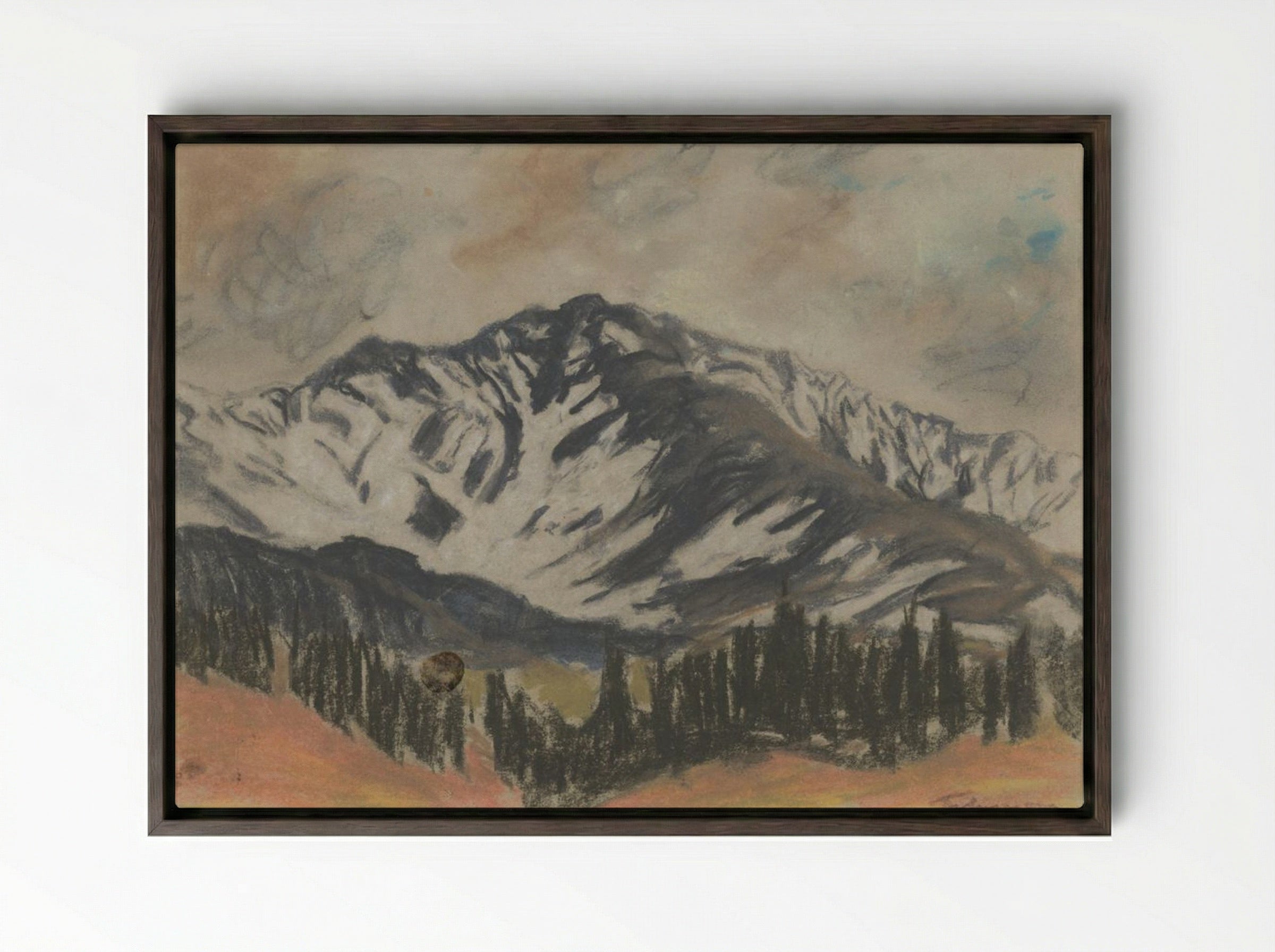Motif from the High Tatras - Zolo Palugyay - Framed Canvas Dark Wood