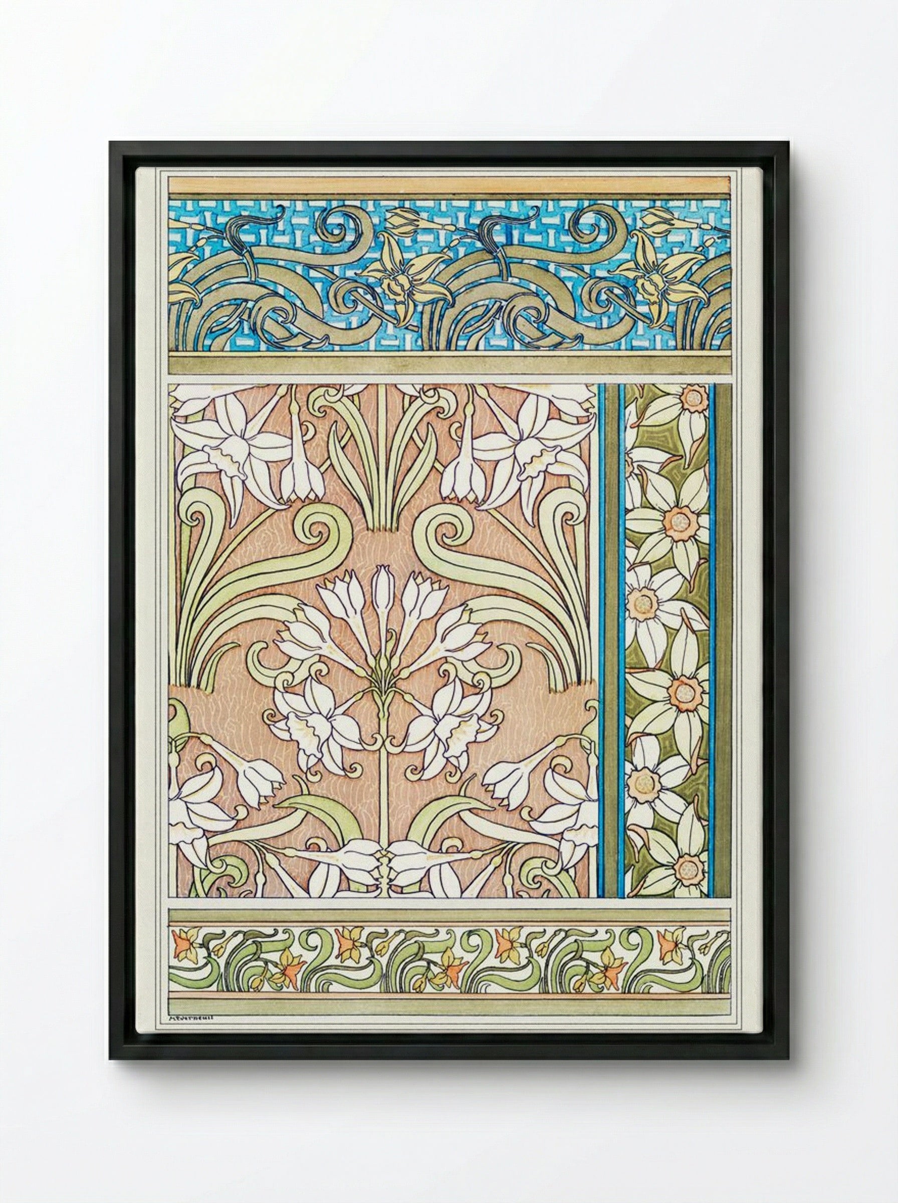 Jonquille or Jonquil - Maurice Pillard Verneuil - Framed Canvas Black