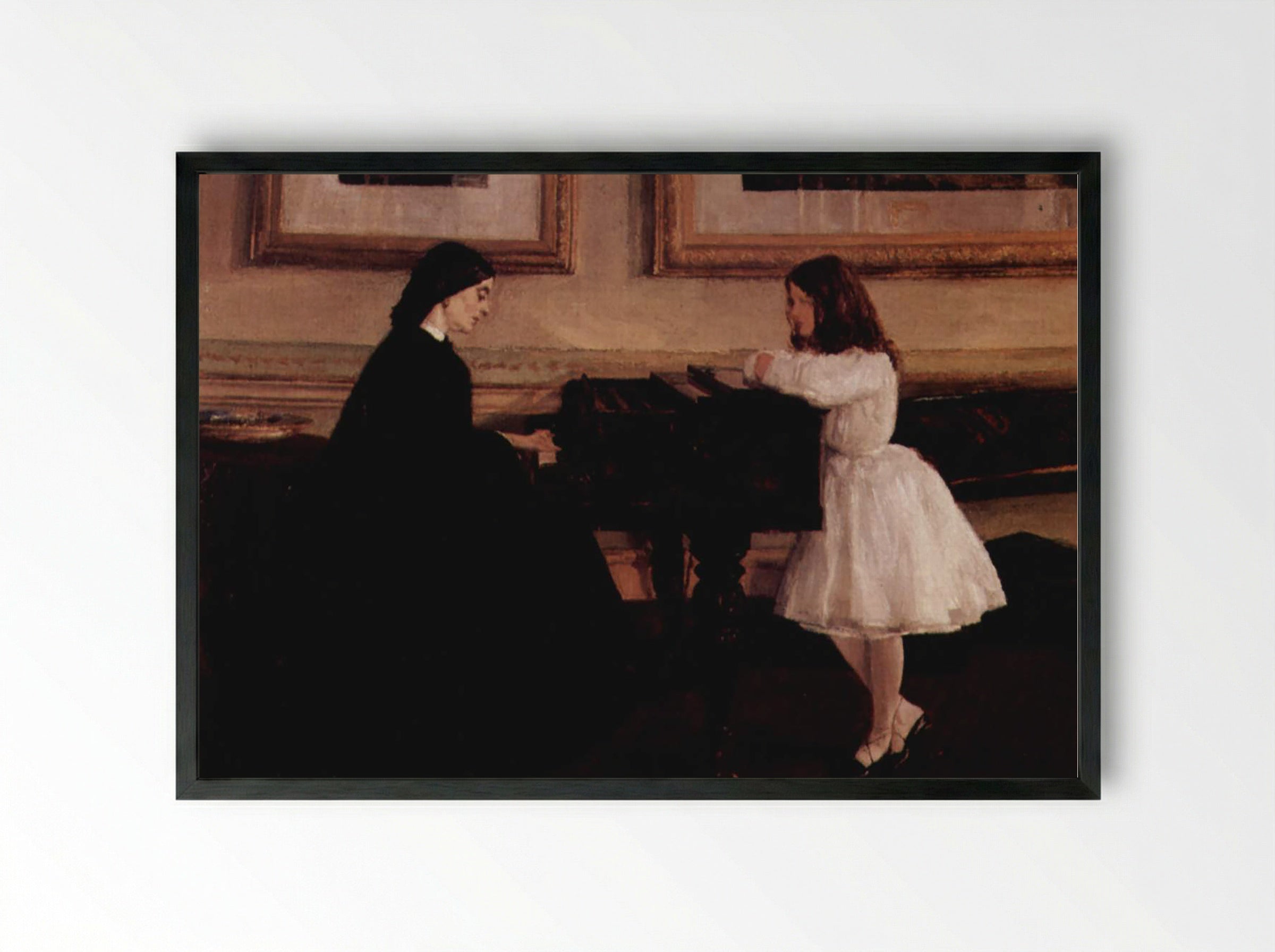 At the Piano - James Abbott McNeill Whistler - Framed Print Black