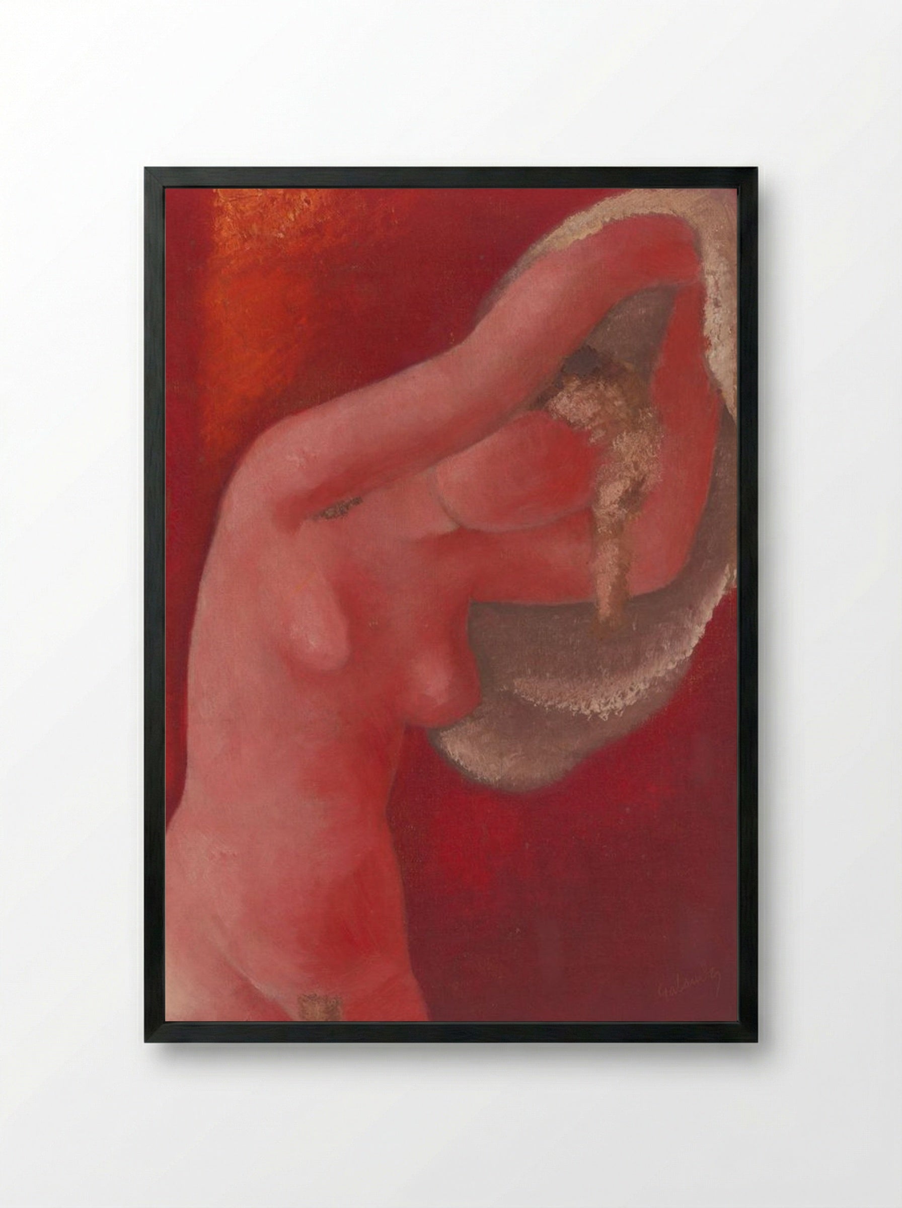 Woman Undressing - Mikuláš Galanda - Framed Print Black