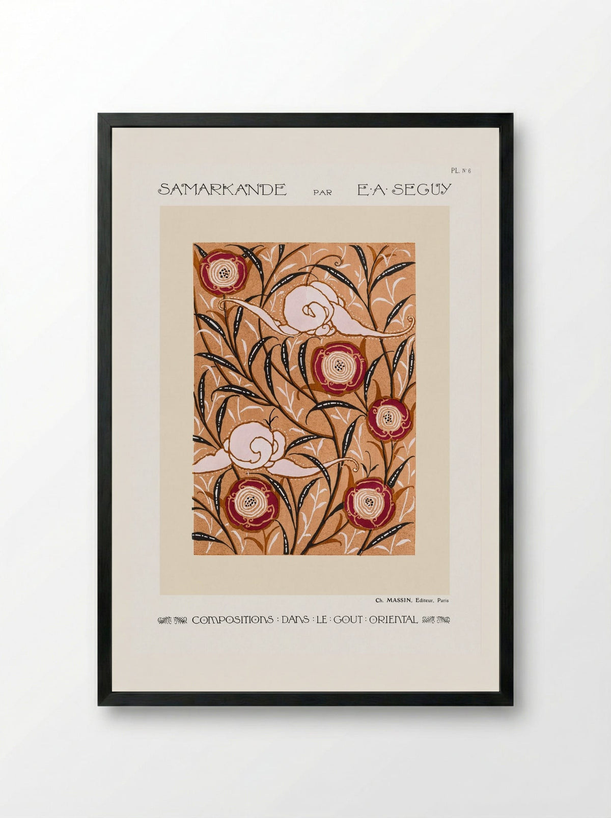 Samarkande (Plate 6, Compositions in the Oriental Style) - Émile-Allain Séguy - Framed Print Black