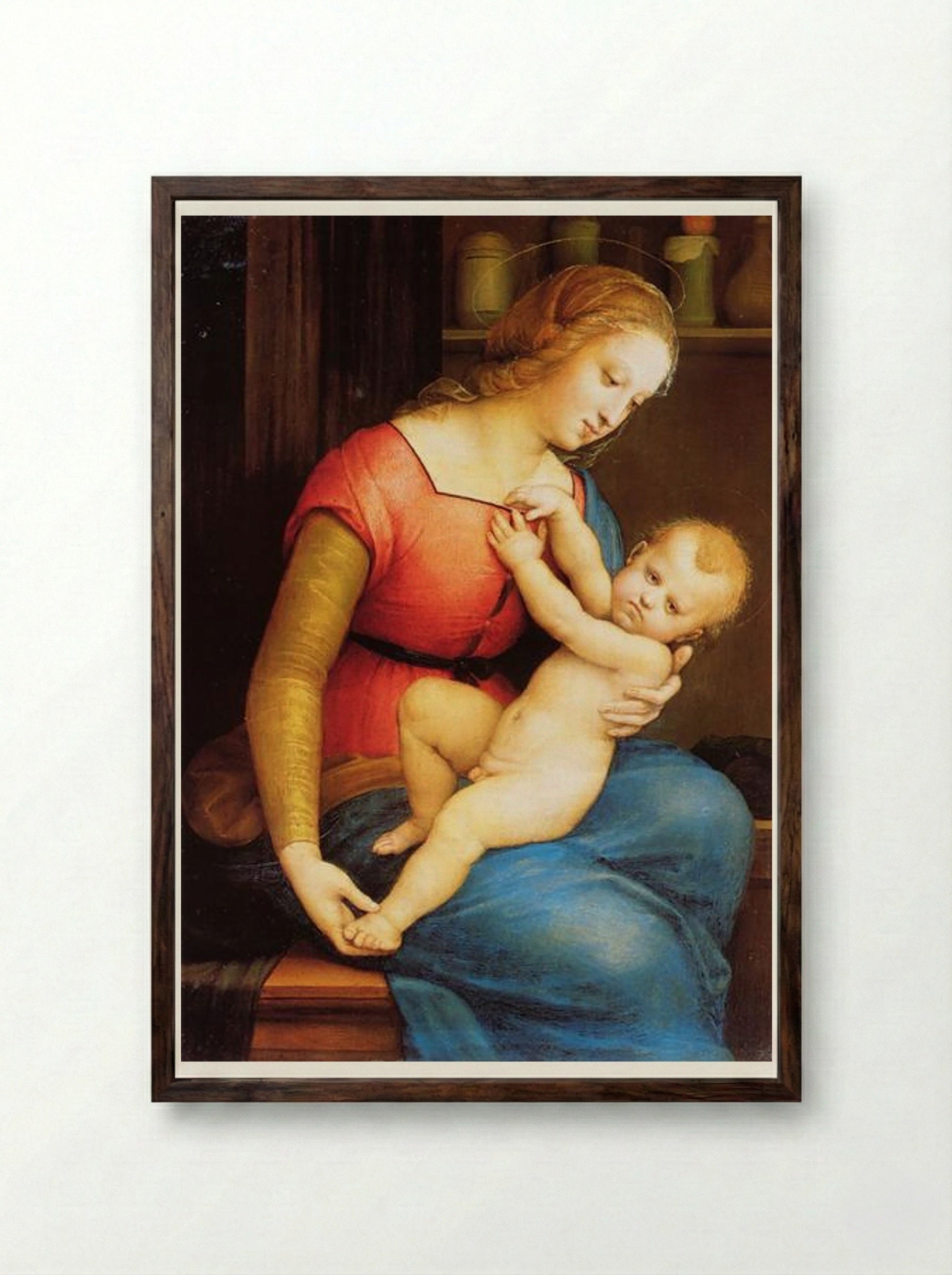 The Virgin of the House of Orleans - Raphael - Framed Print Dark Wood
