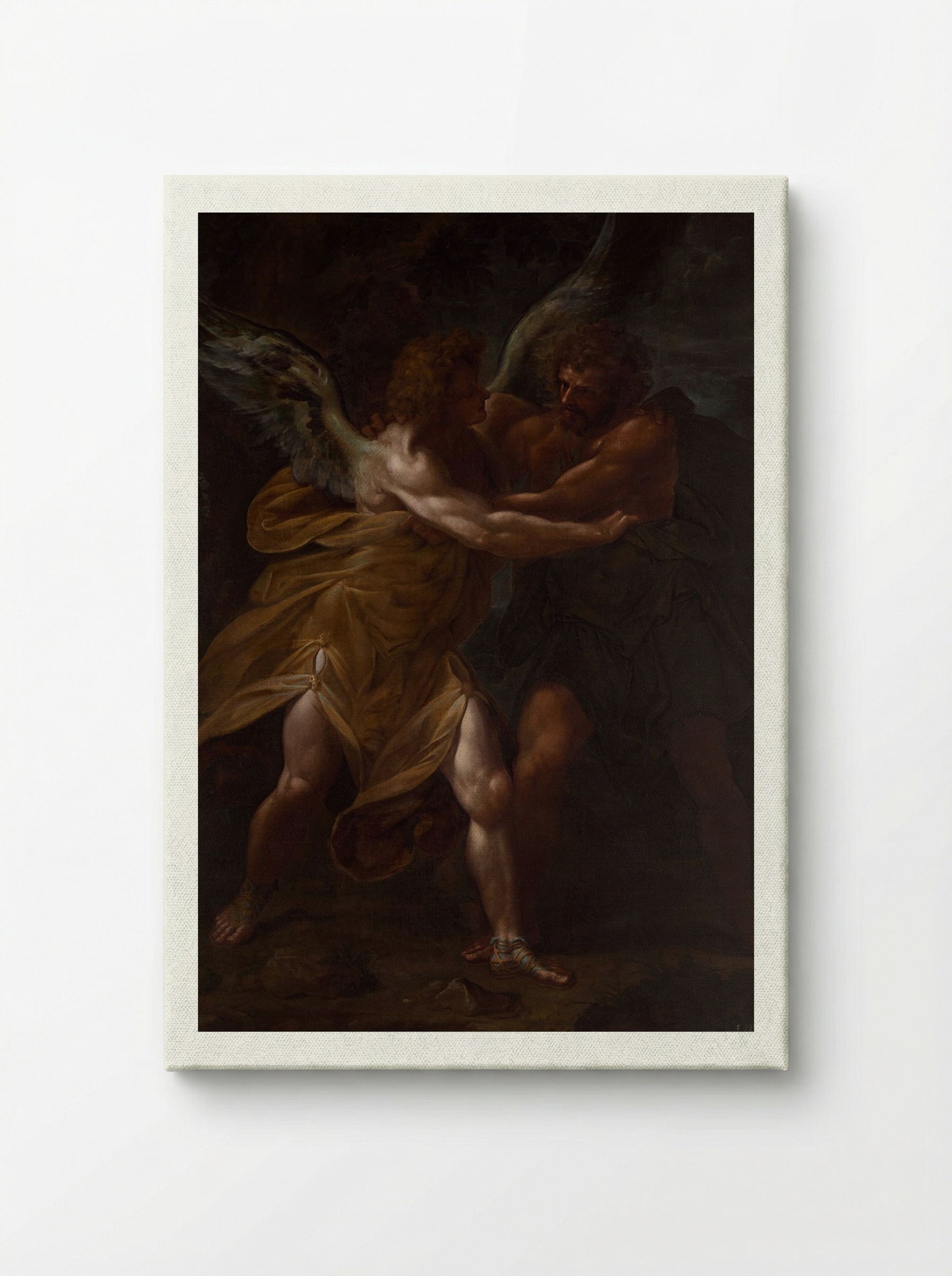 Jacob Wrestling with the Angel - Ferdinand Piloty - Canvas
