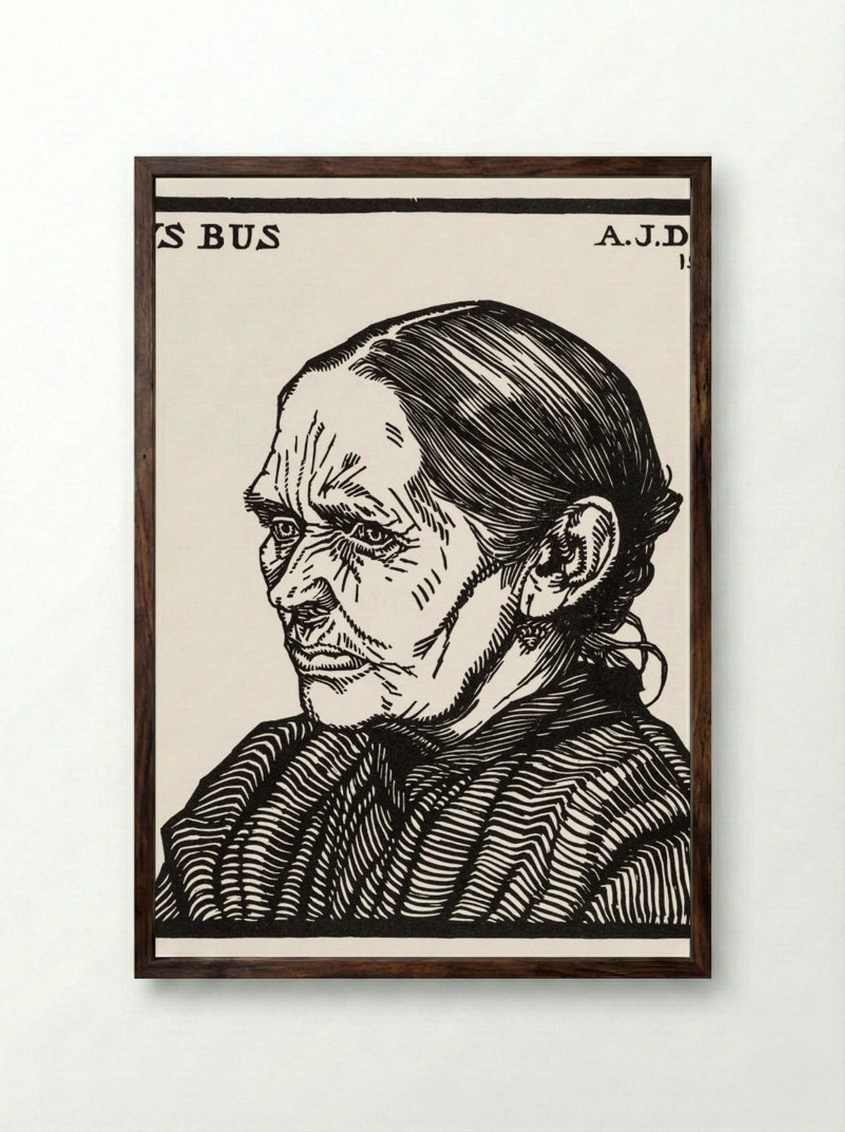 Portrait of Lijs Bus - Julie de Graag - Framed Print Dark Wood