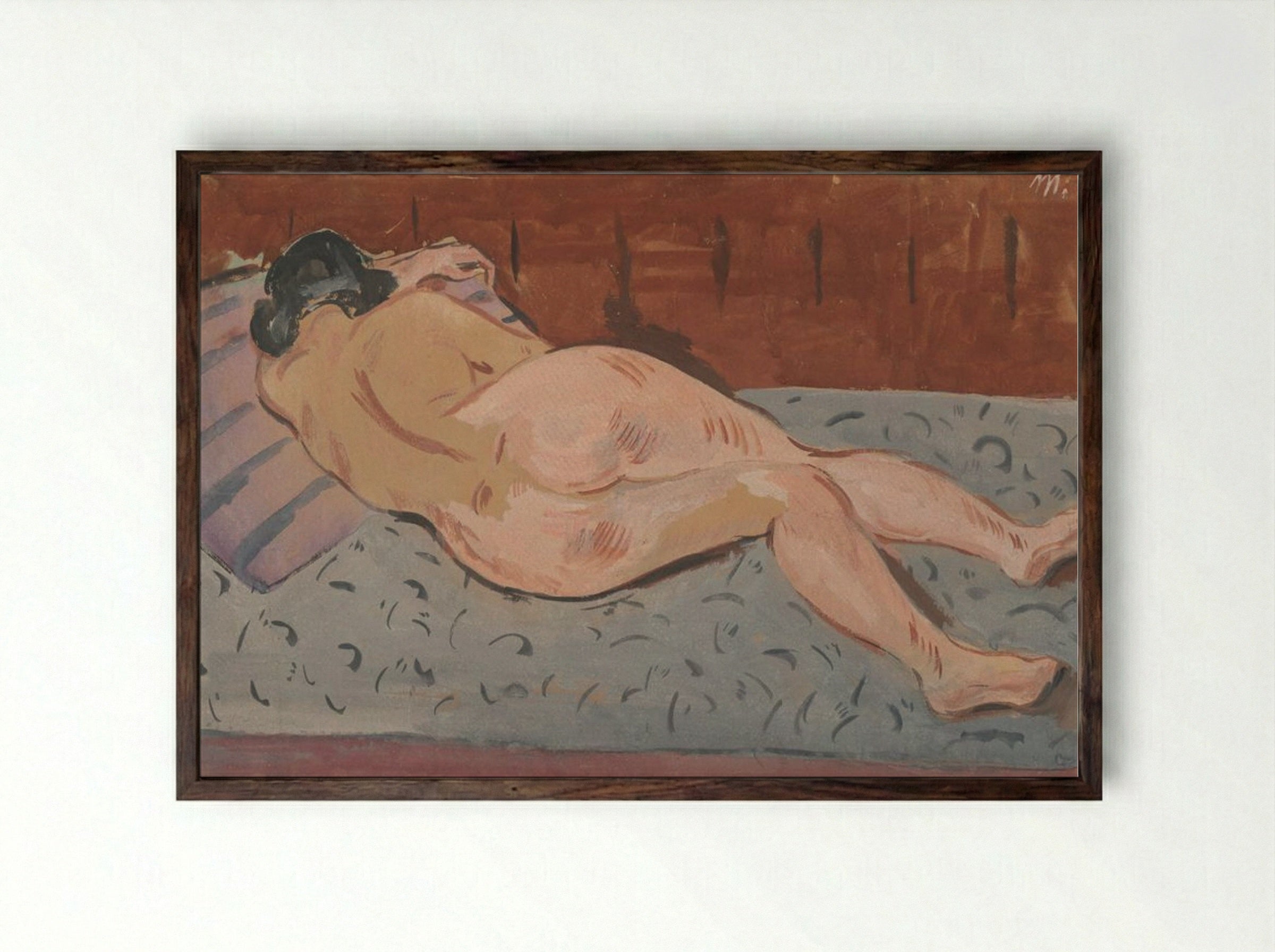 Reclining Nude - Cyprián Majerník - Framed Print Dark Wood