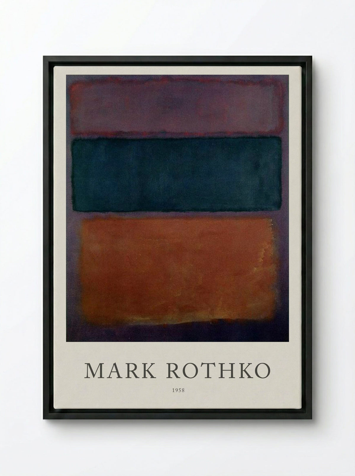 Untitled (Three Rectangles, 1958) - Mark Rothko - Framed Canvas Black