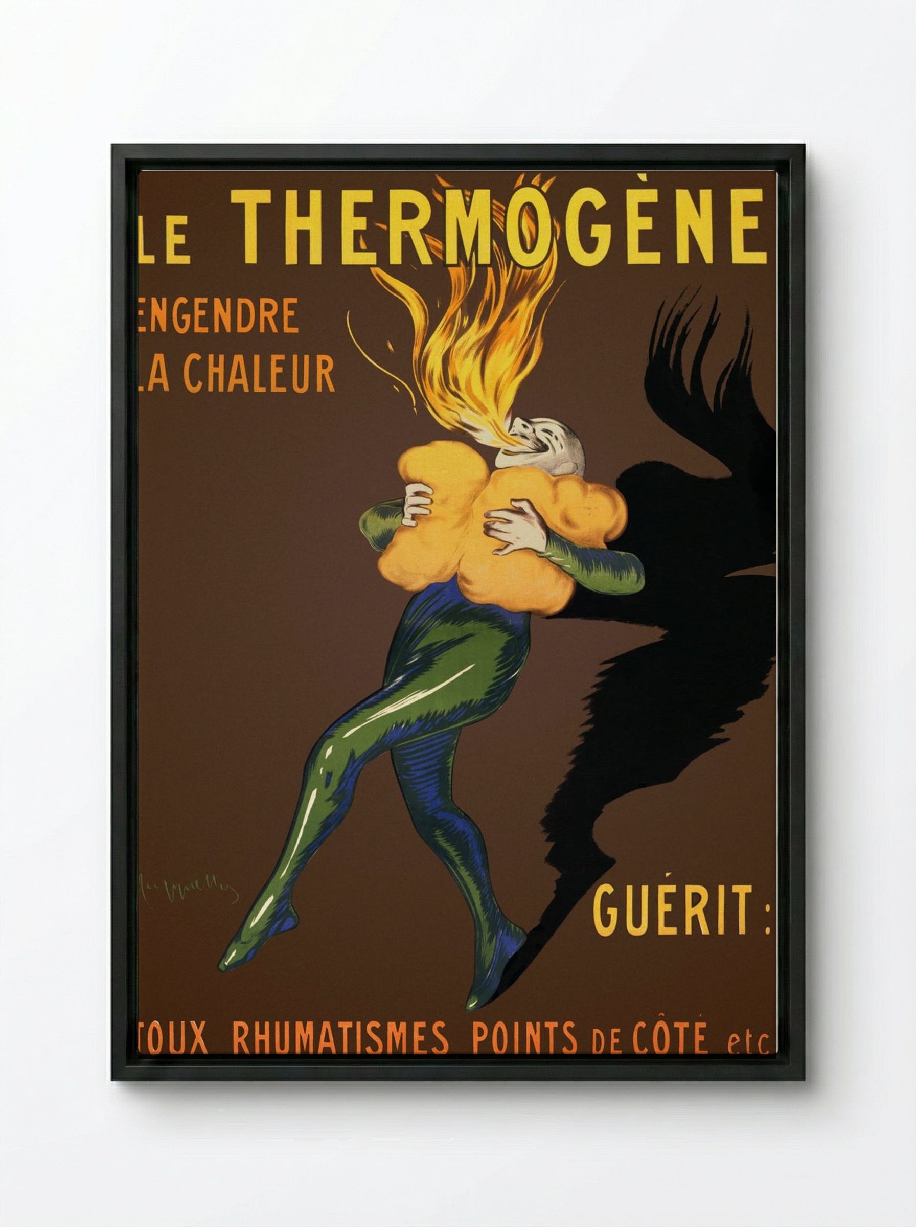 Le Thermogène Engendre la Chaleur - Leonetto Cappiello - Framed Canvas Black