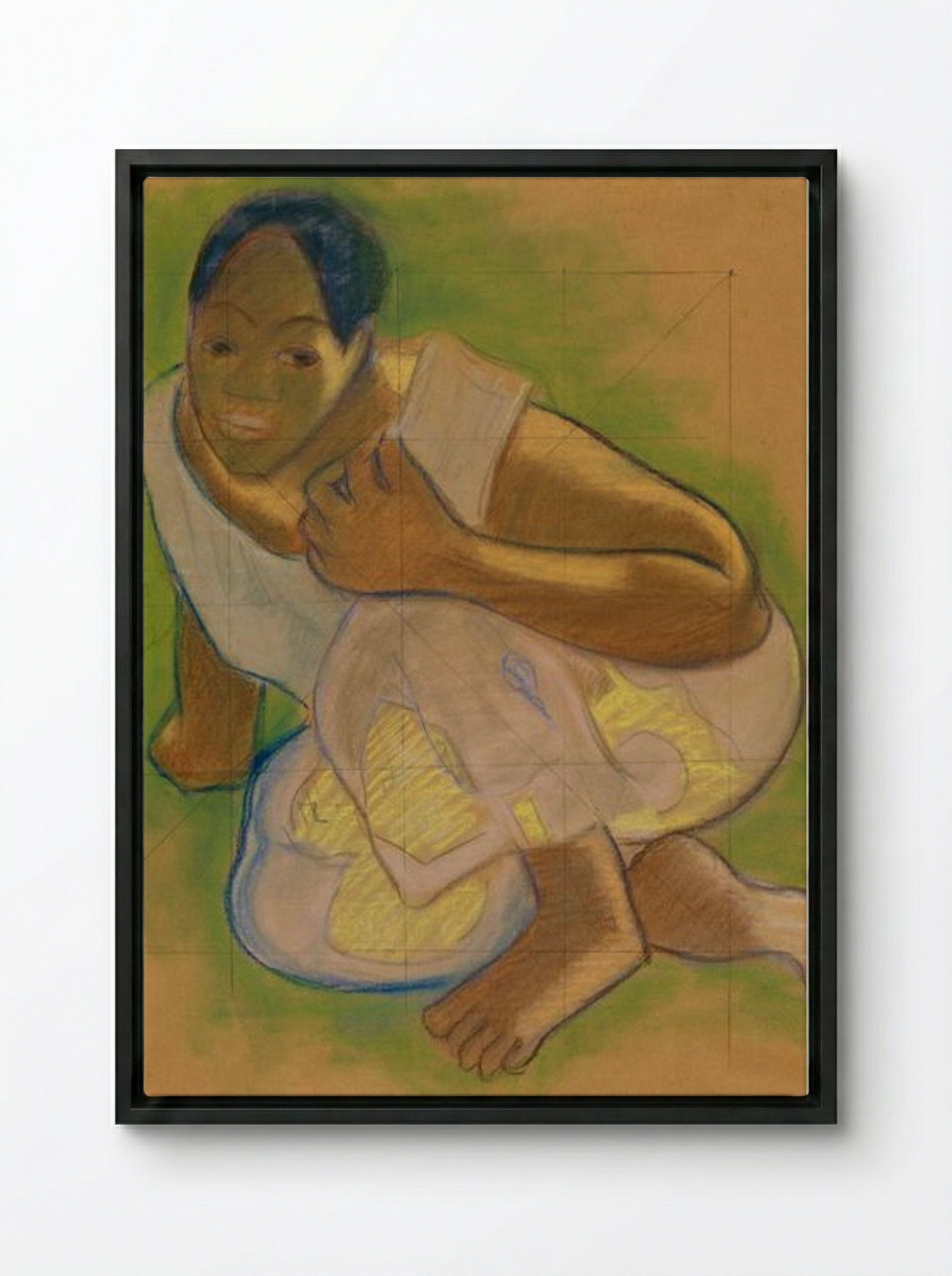 Study for 'Nafea faa ipoipo (When Will You Marry?)' - Paul Gauguin - Framed Canvas Black