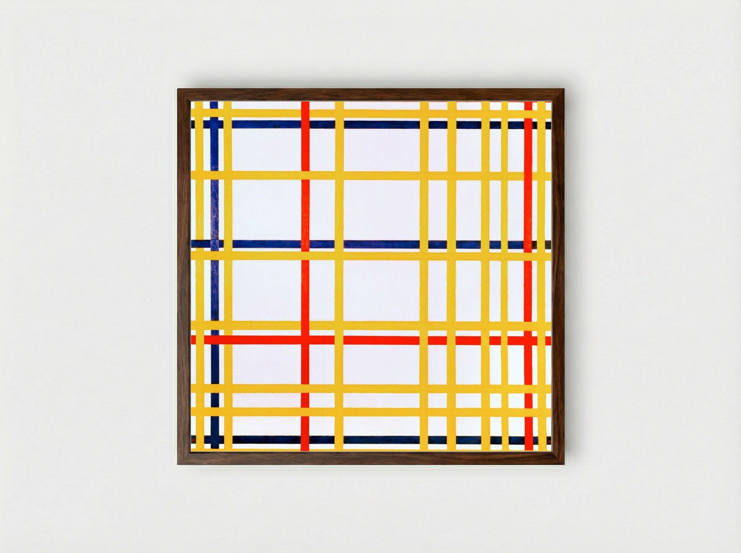 New York City I - Piet Mondrian - Framed Print Dark Wood