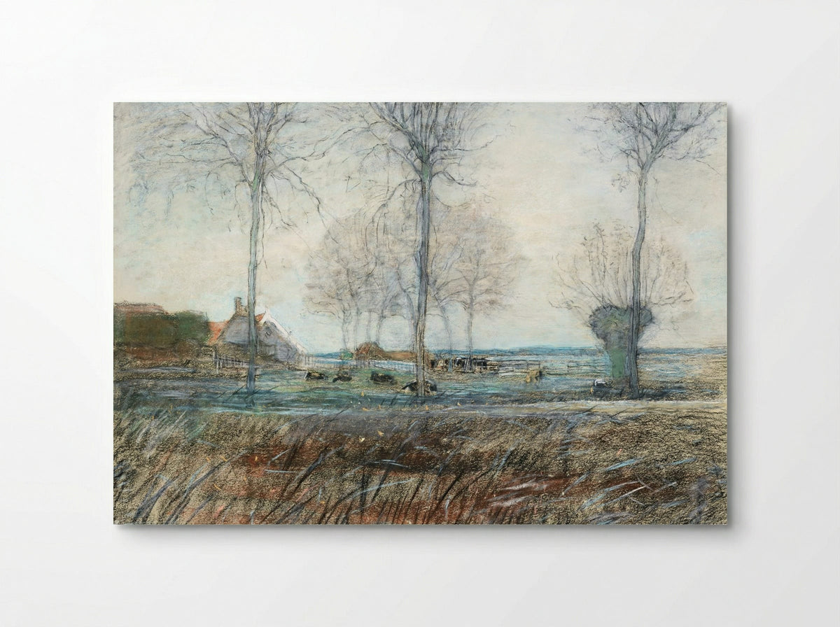 Farm Setting, Three Tall Trees in the Foreground - Piet Mondrian - Poster