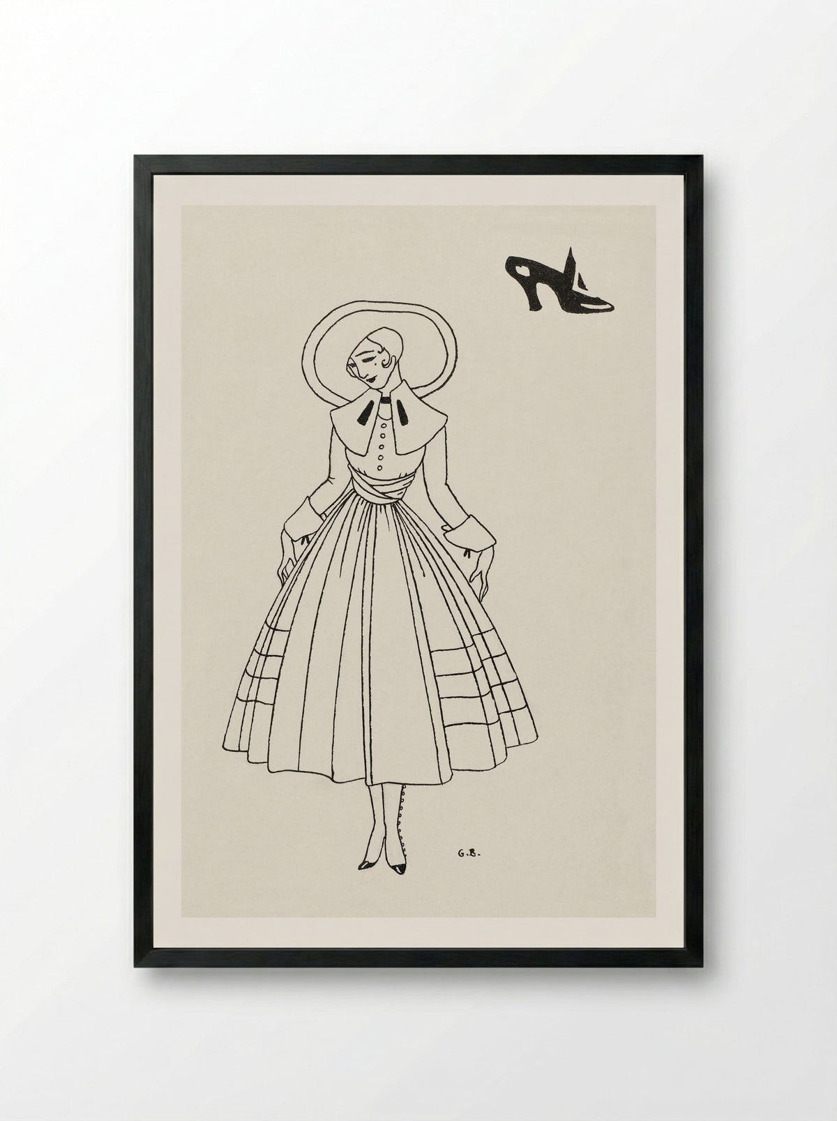 No. 8, 9, p. 26 from Gazette du Bon Ton - George Barbier - Framed Print Black
