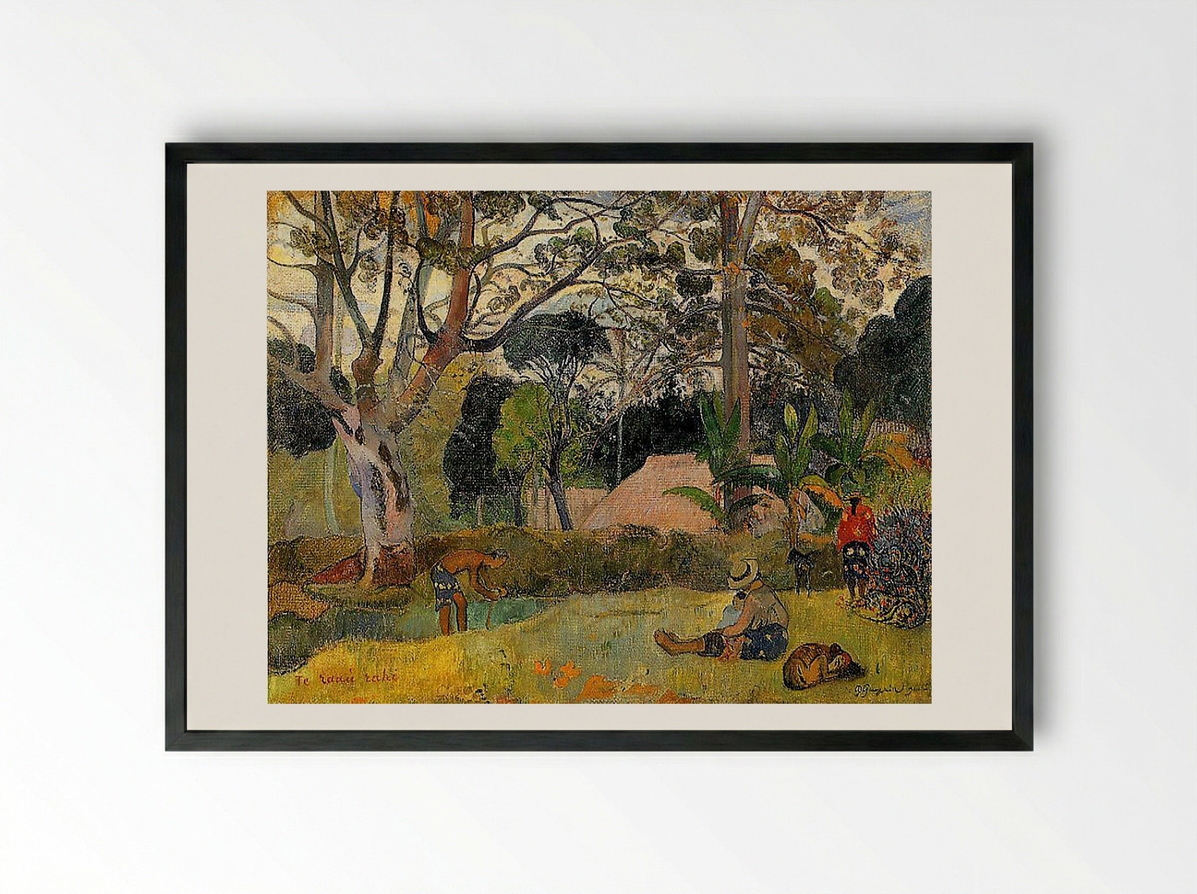Te raau rahi (The Big Tree) - Paul Gauguin - Framed Print Black
