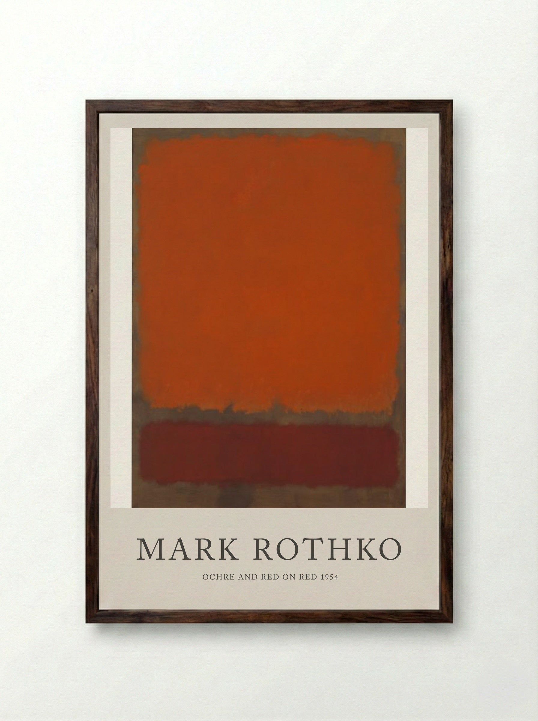 Ochre and Red on Red - Mark Rothko - Framed Print Dark Wood