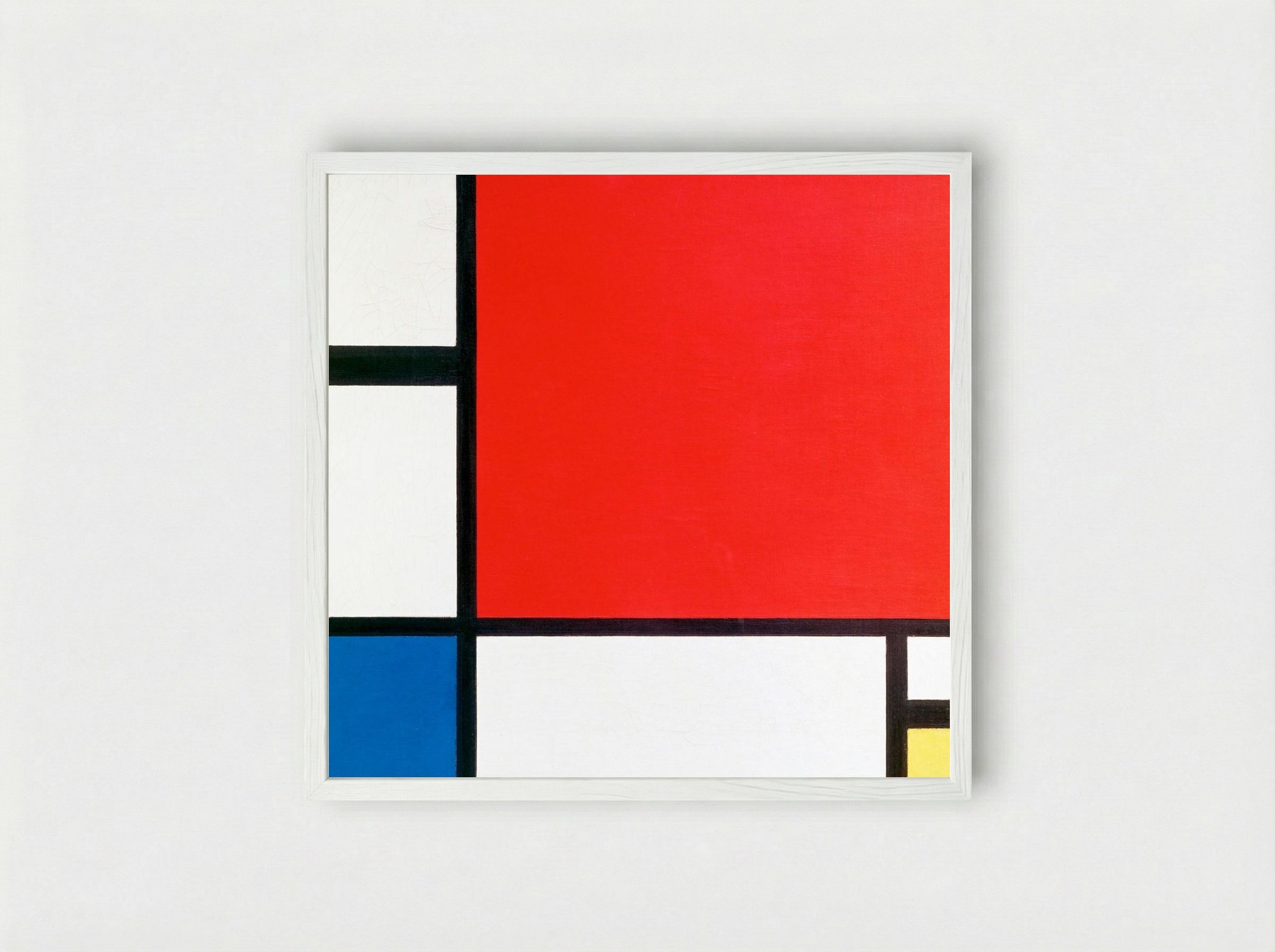 Composition with Red, Blue, and Yellow - Piet Mondrian - Framed Print White